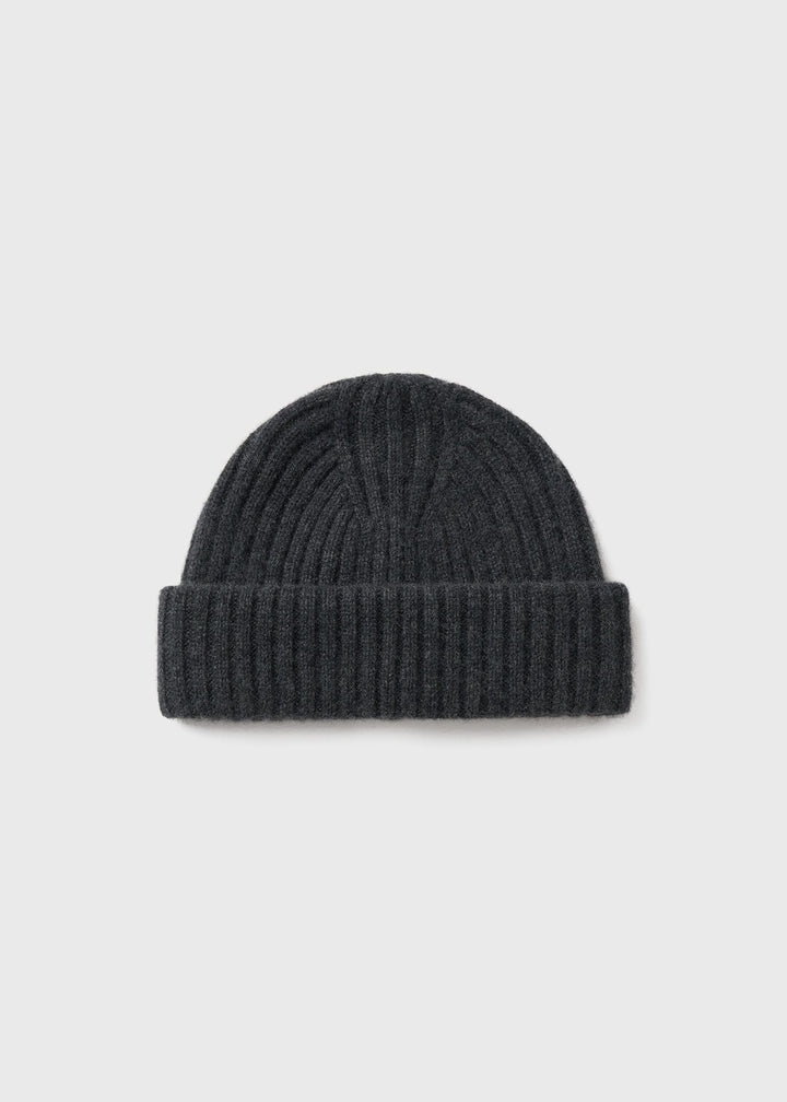 Chunky brim beanie dark grey mélange - 3