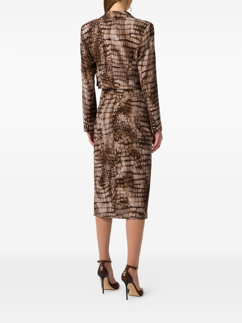 alligator-print cropped jacket 3