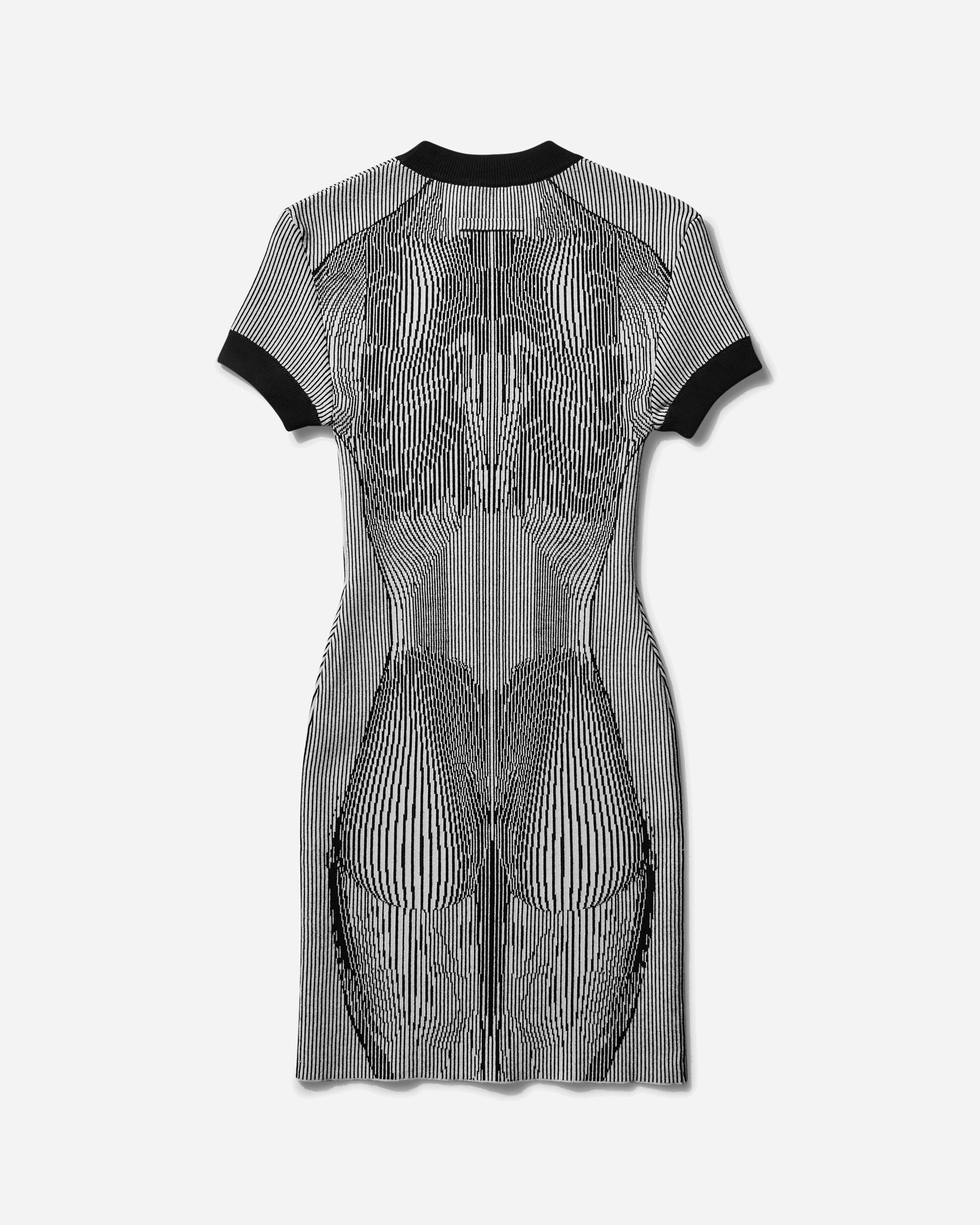 Women's Morphing Pinstripes Jacquard Dress White / Black - 2