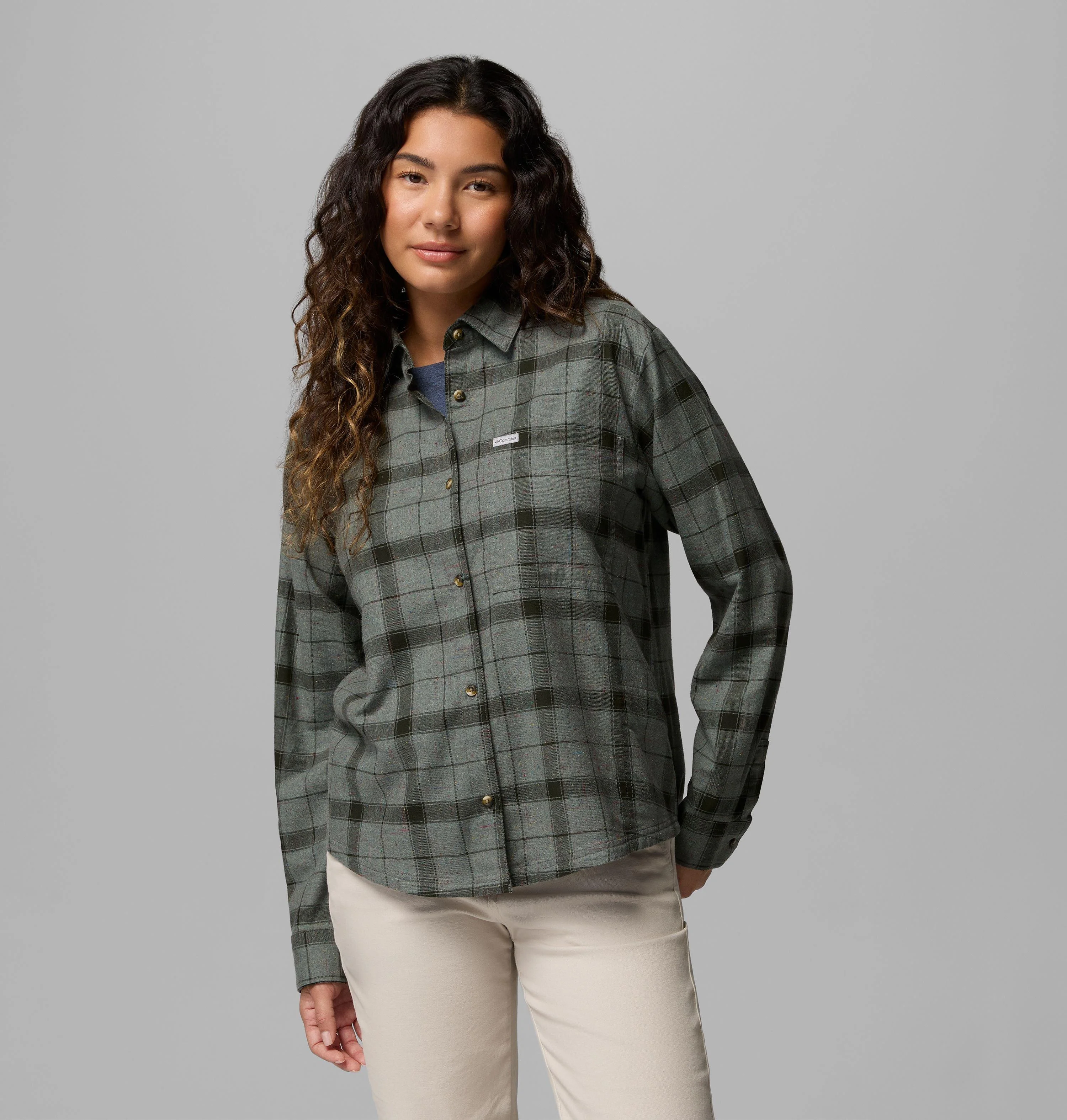 Women's Blue Point Creek Woven Long Sleeve Shirt - 1