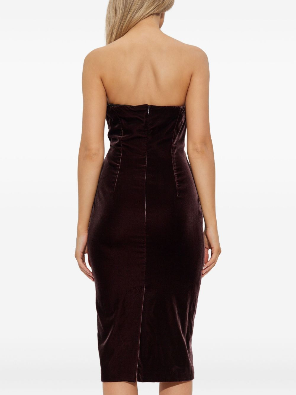 sweetheart-neckline midi dress - 4