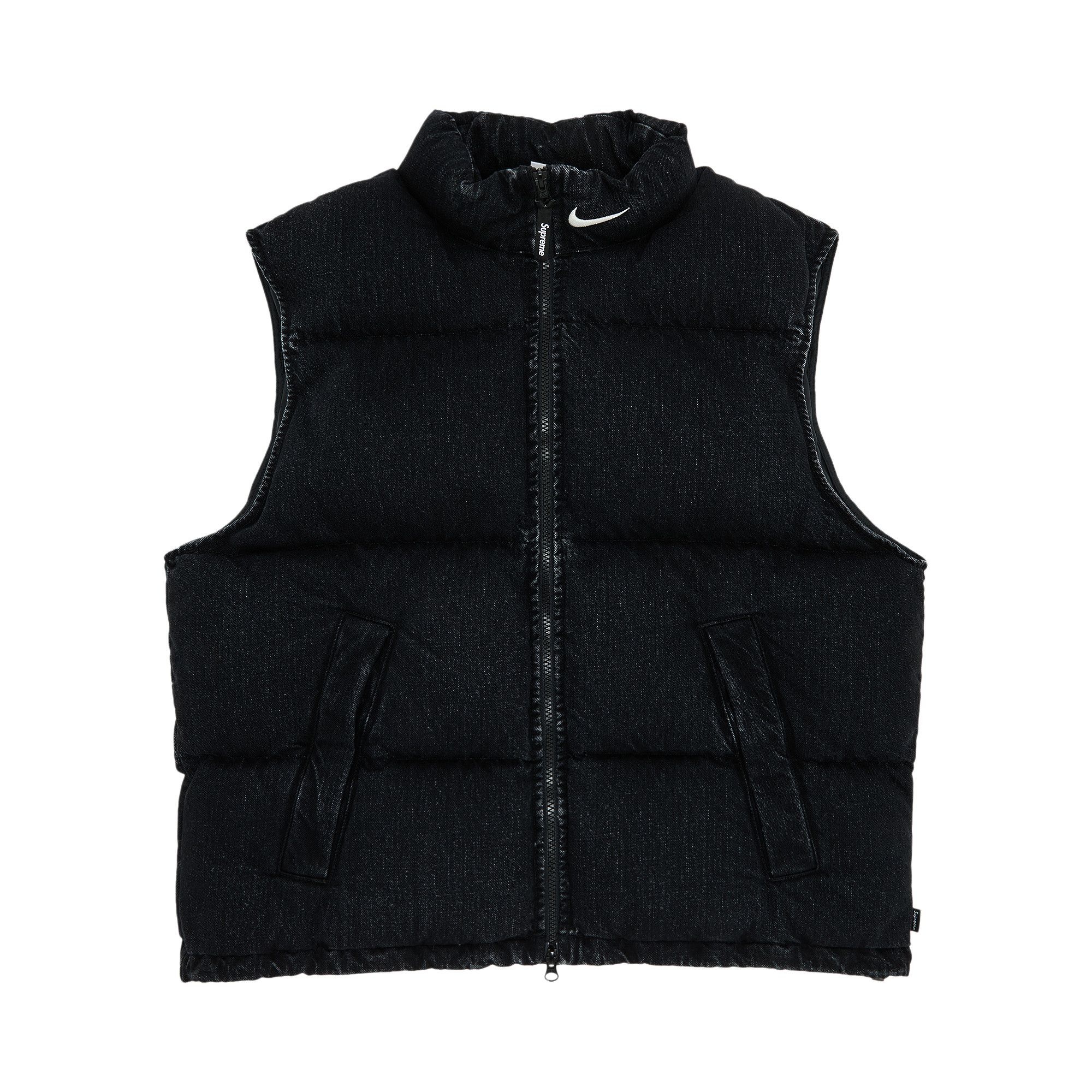 Supreme x Nike Denim Puffer Vest 'Black' - 1