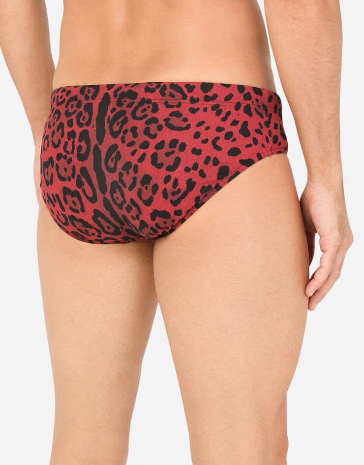 Leopard-print swim briefs - 5