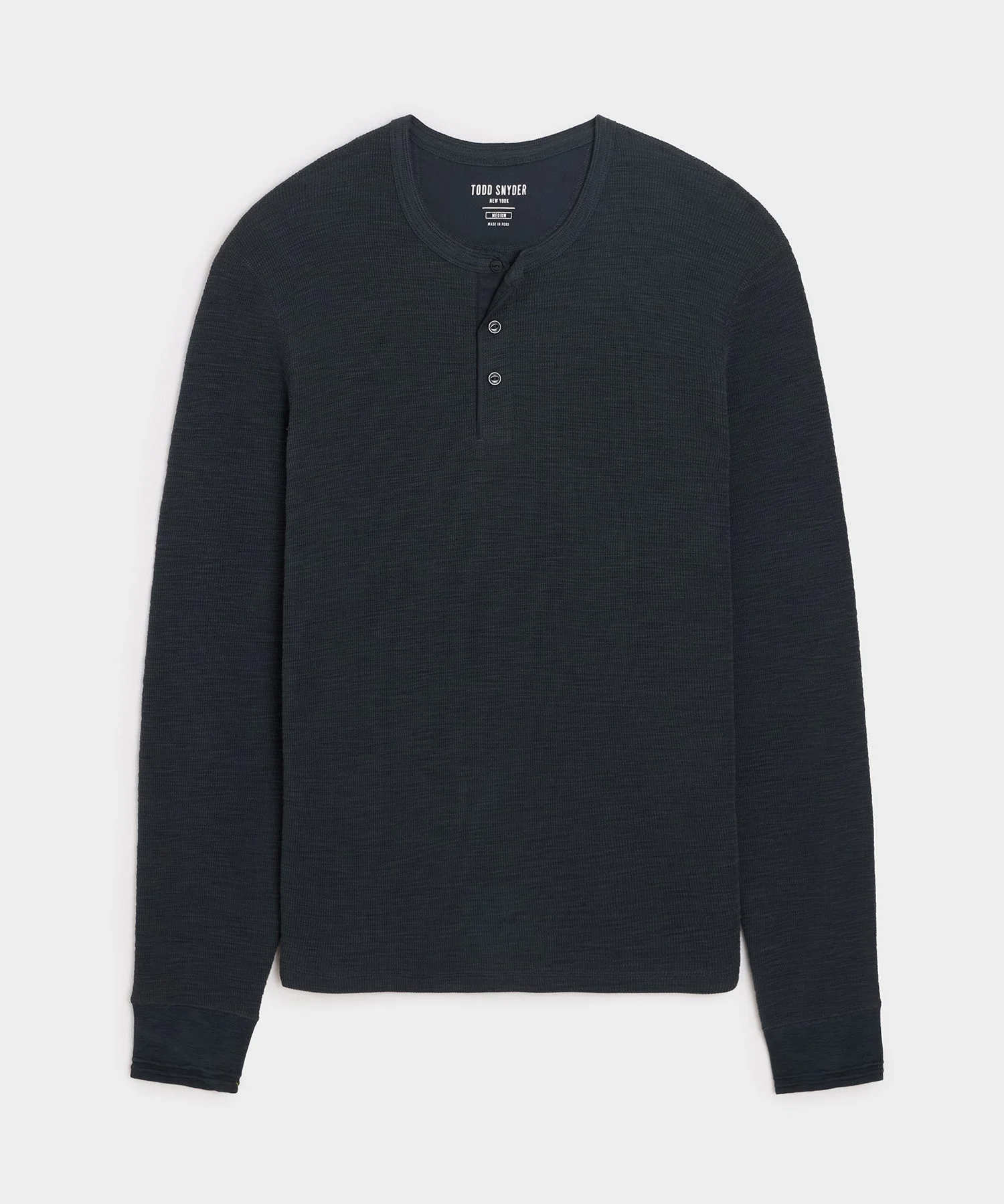 Lightweight Mini Waffle Henley - 1