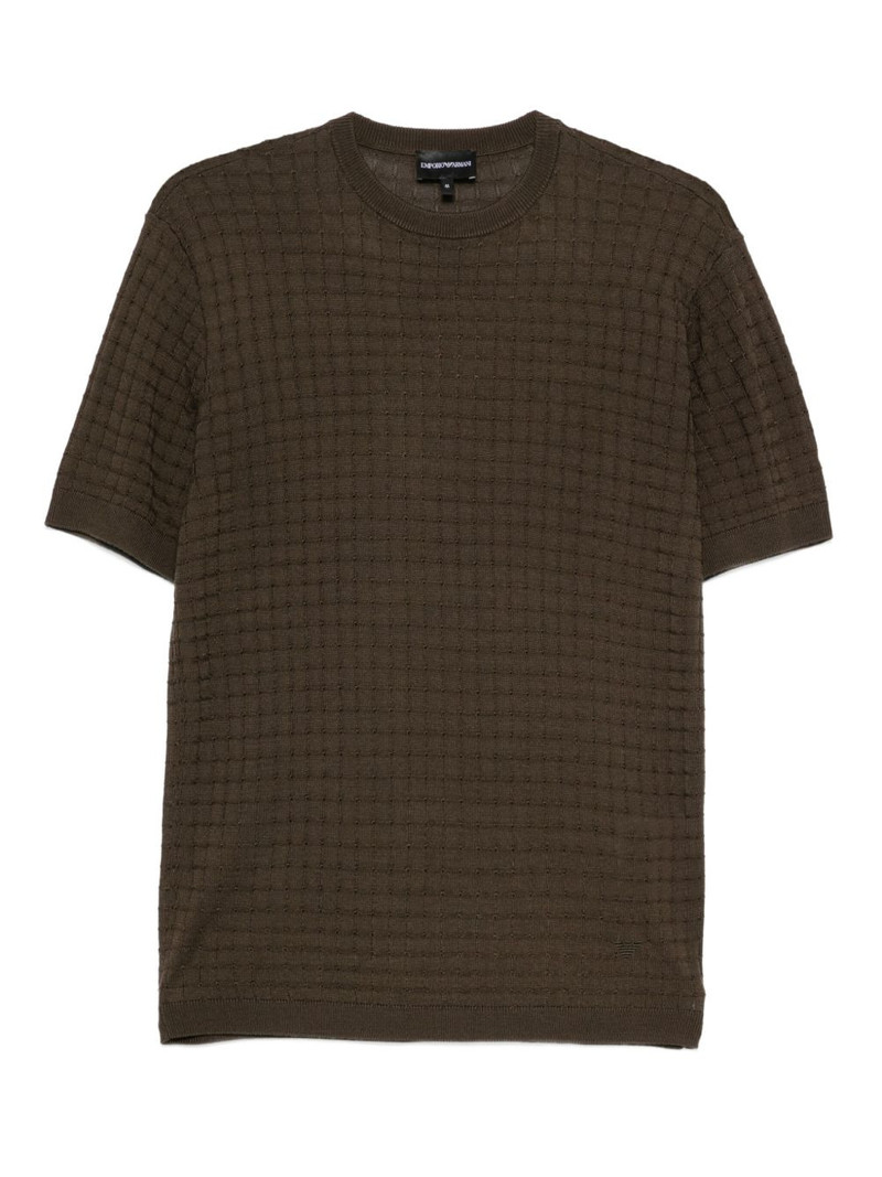 textured round-neck sweater 1