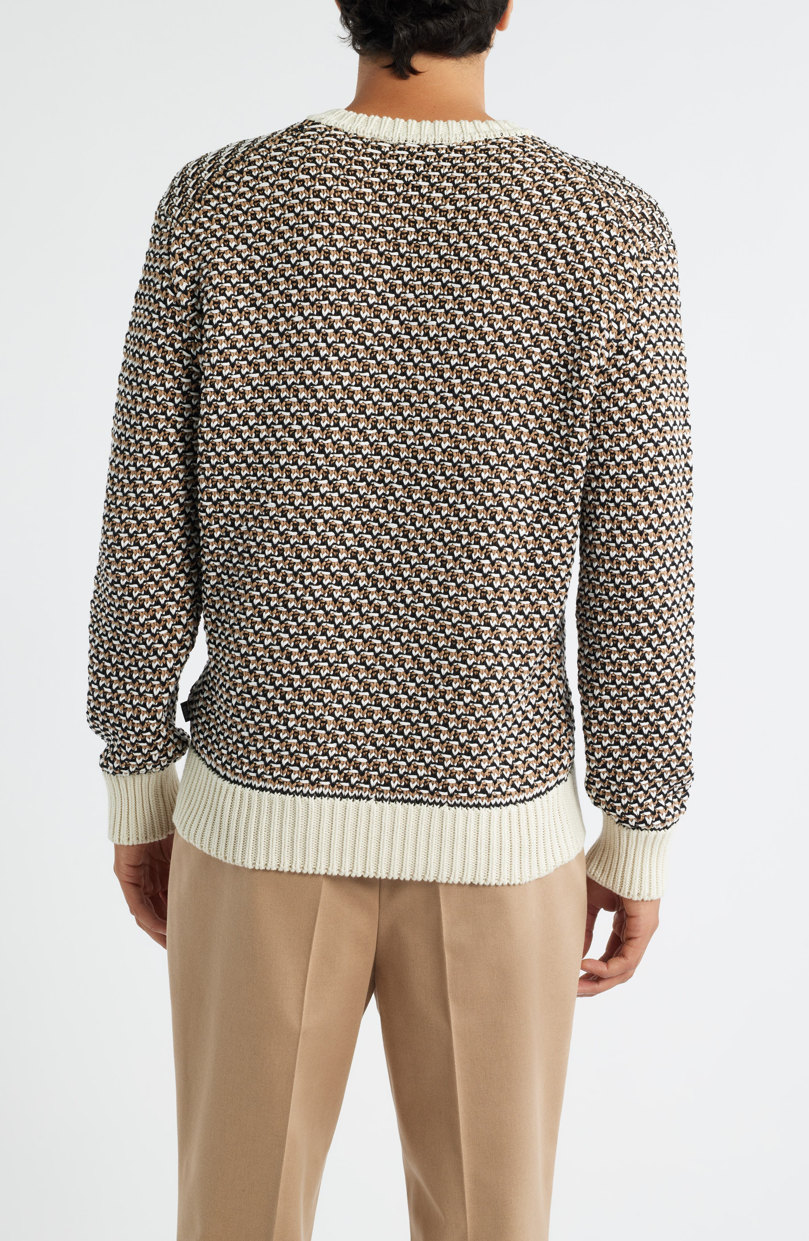 BOSS Imauro Cotton Sweater in Open White at Nordstrom - 2