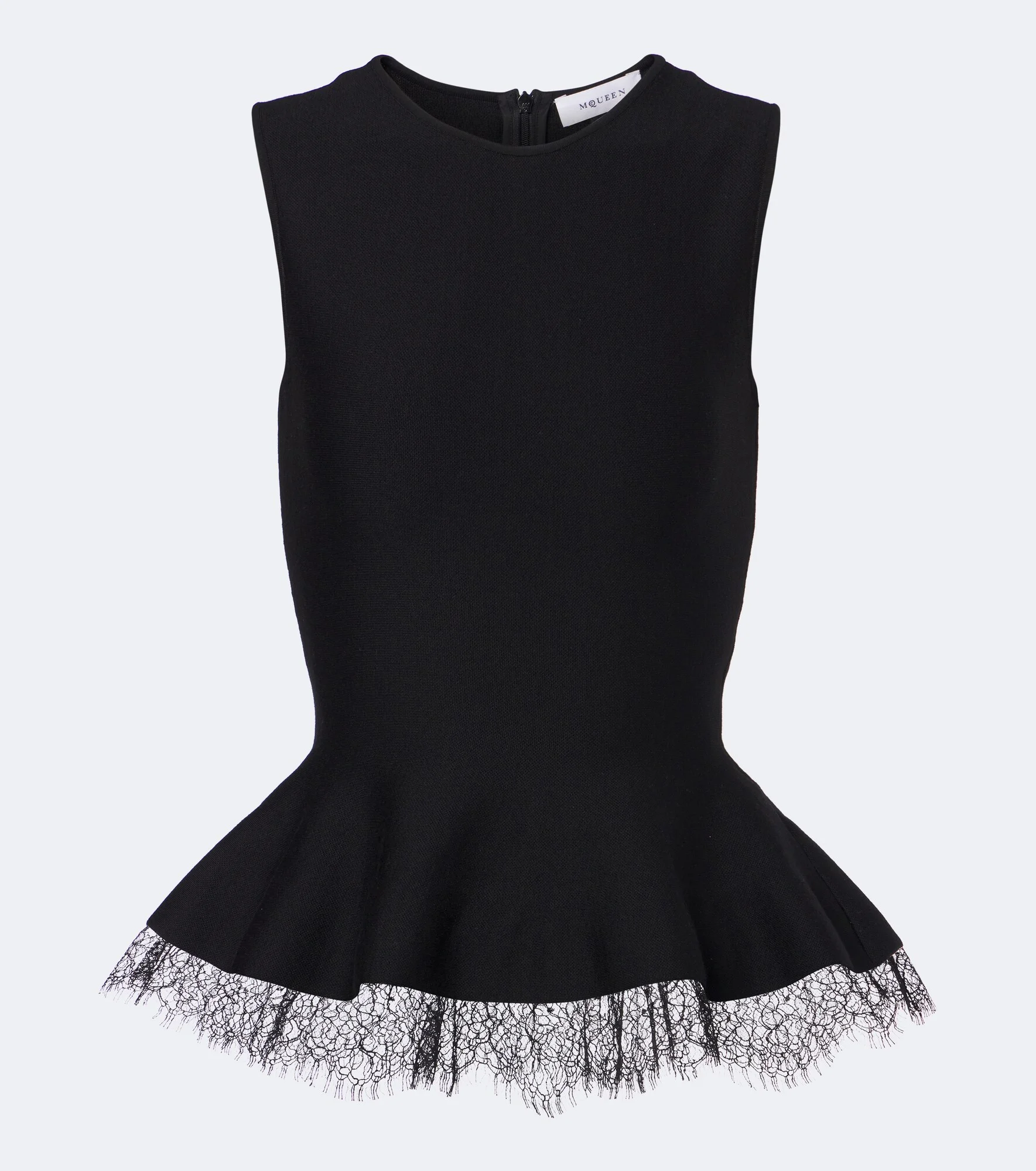 Lace-trimmed peplum top - 1