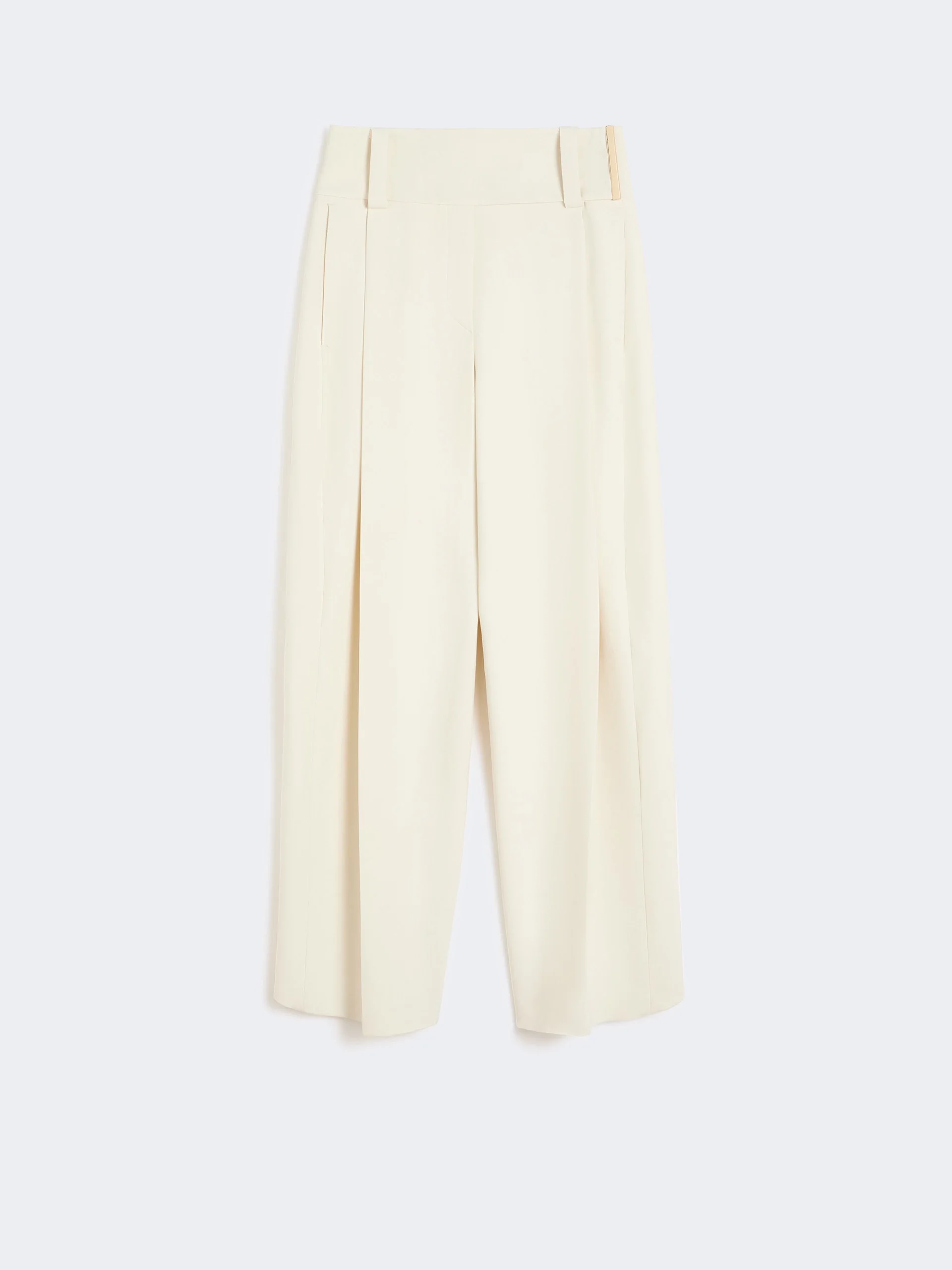 Wide-fit stretch viscose trousers - IVORY - 1