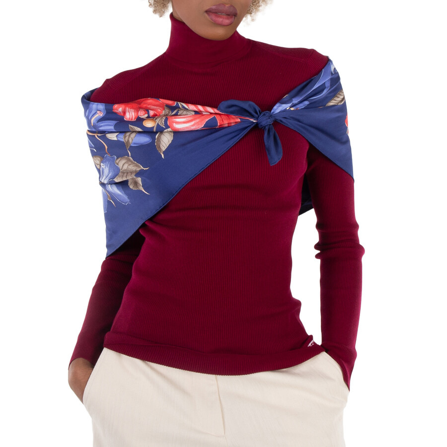 Ferragamo Hibiscus Print Silk Foulard - 1