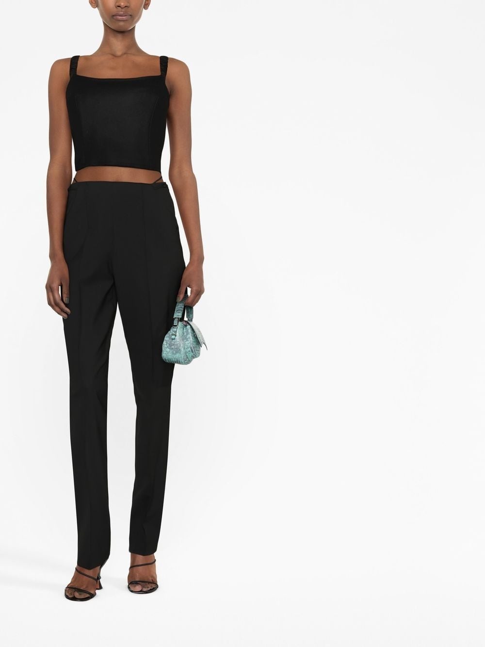 high-waisted straight leg trousers - 2