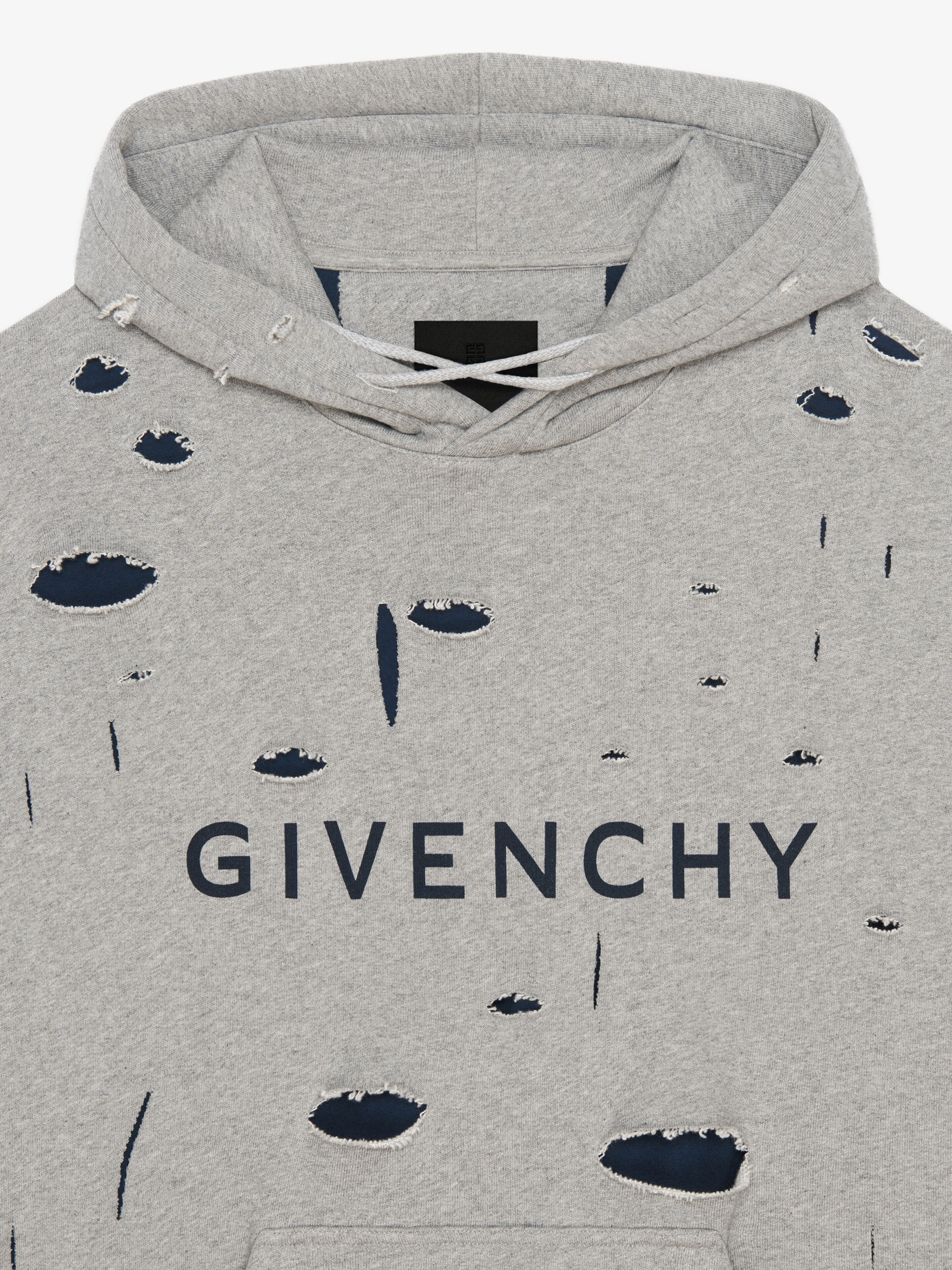 GIVENCHY OVERSIZED HOODIE IN DESTROYED FLEECE - 5