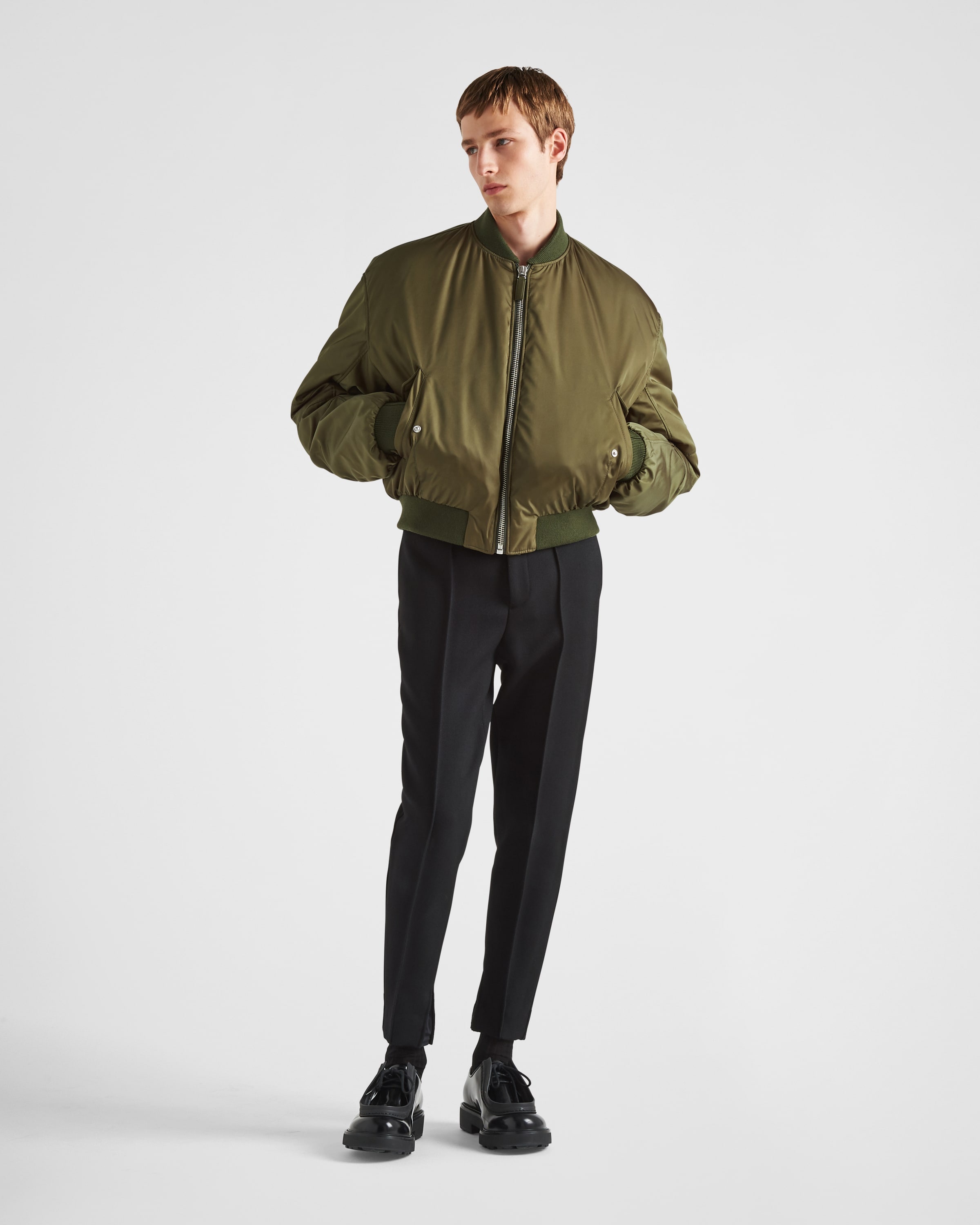 Cropped Re-Nylon down jacket - 2