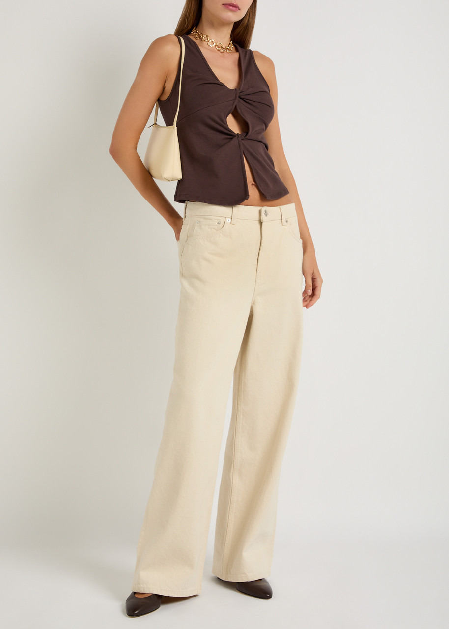 Reformation Tefi Knotted Stretch-cotton top - 4