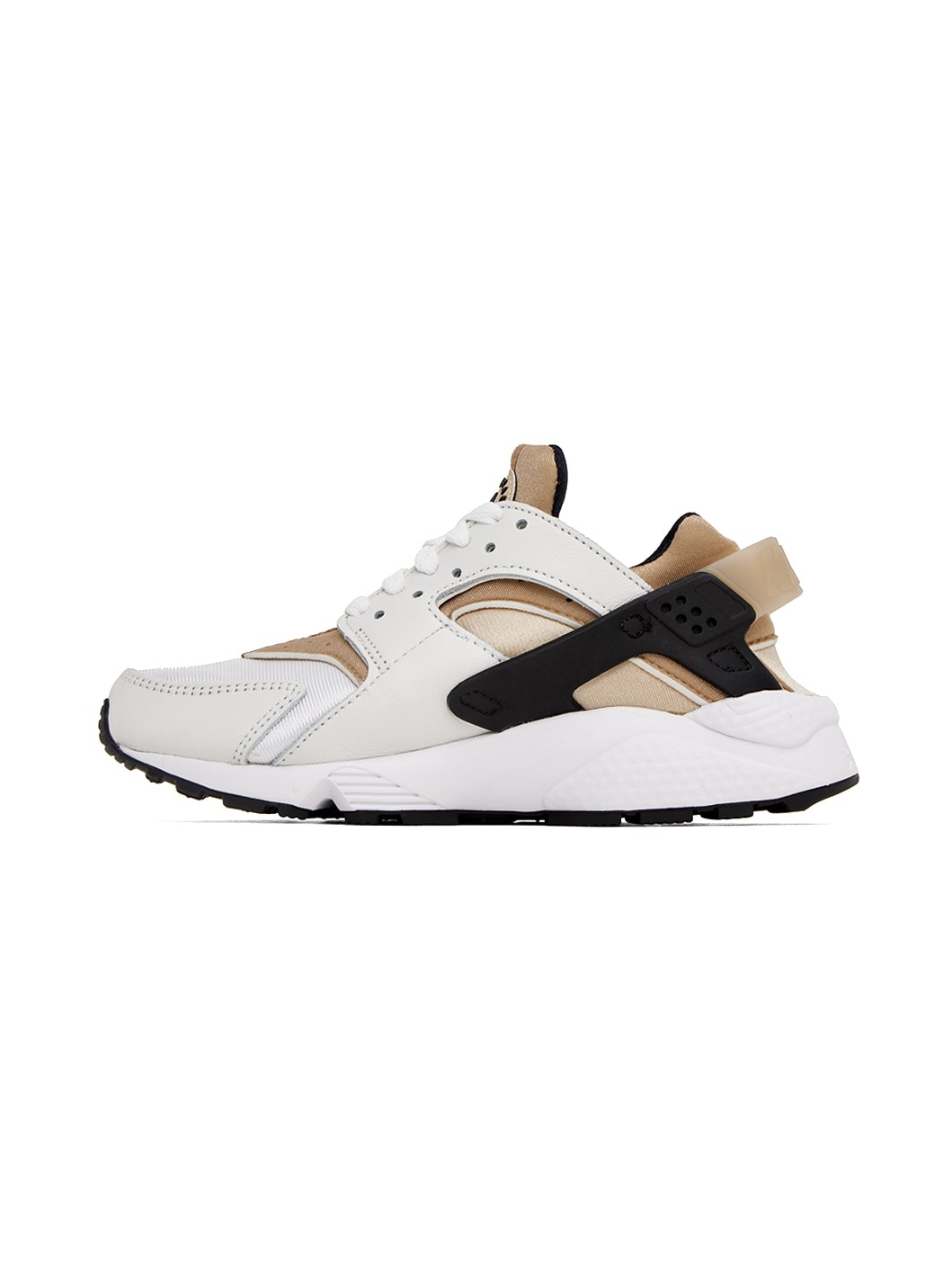 White & Beige Air Huarache Sneakers - 3