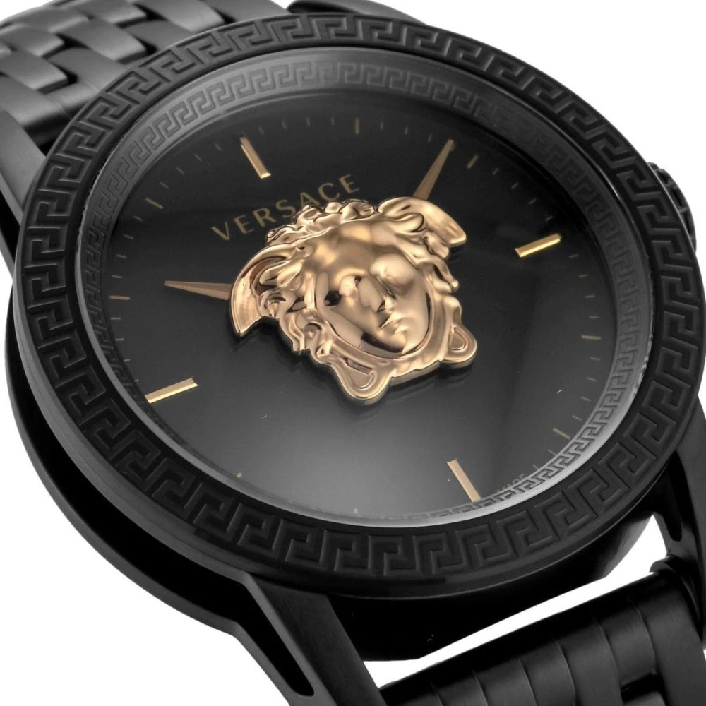 EMPIRE MEN'S WATCH BLACK STEEL 3D MEDUSA LOGO - 2