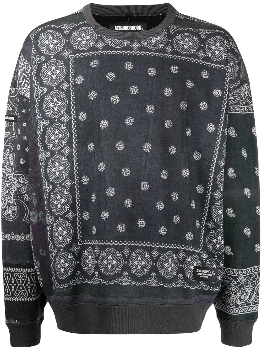 bandana-print crew neck sweatshirt - 1