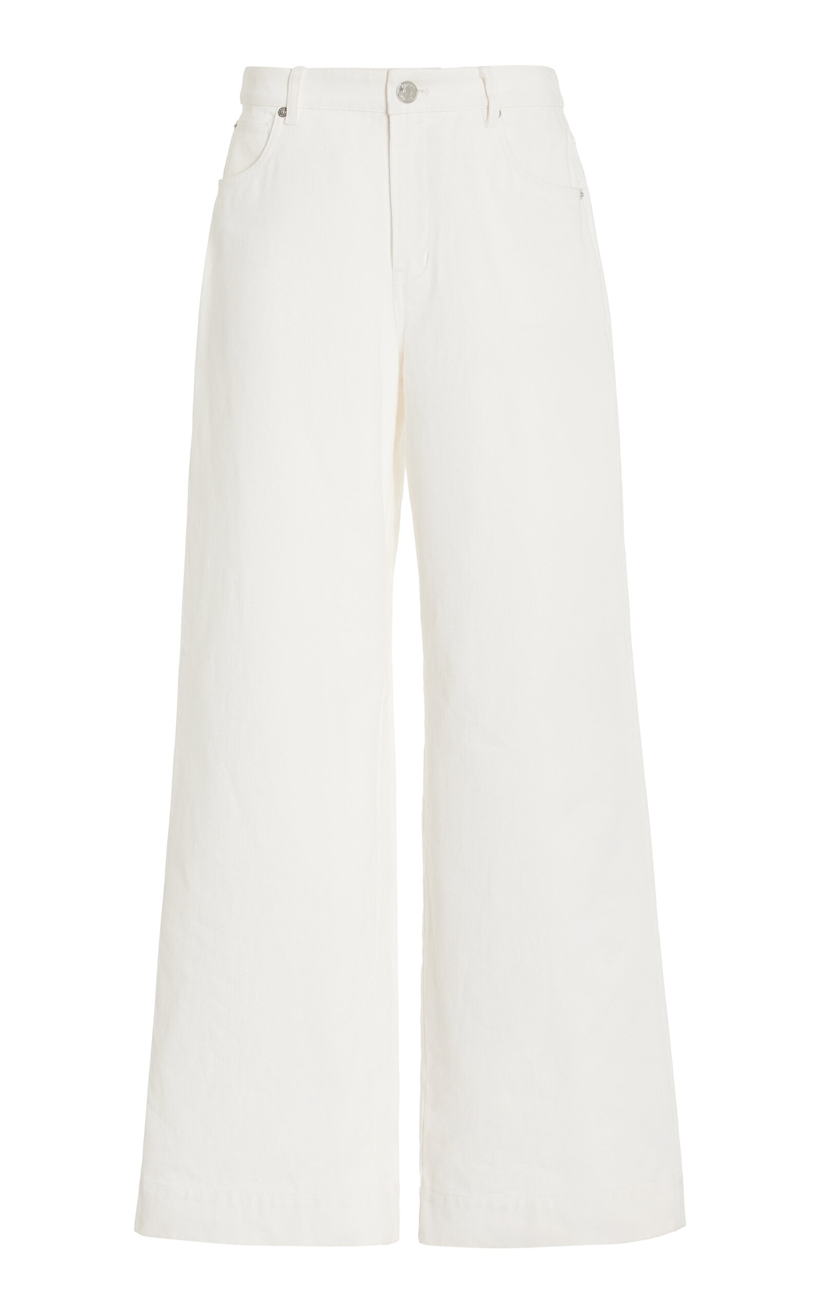 Grayson Cotton-Blend Wide-Leg Pants white - 1