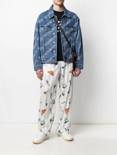 VETEMENTS logo-print denim jacket outlook