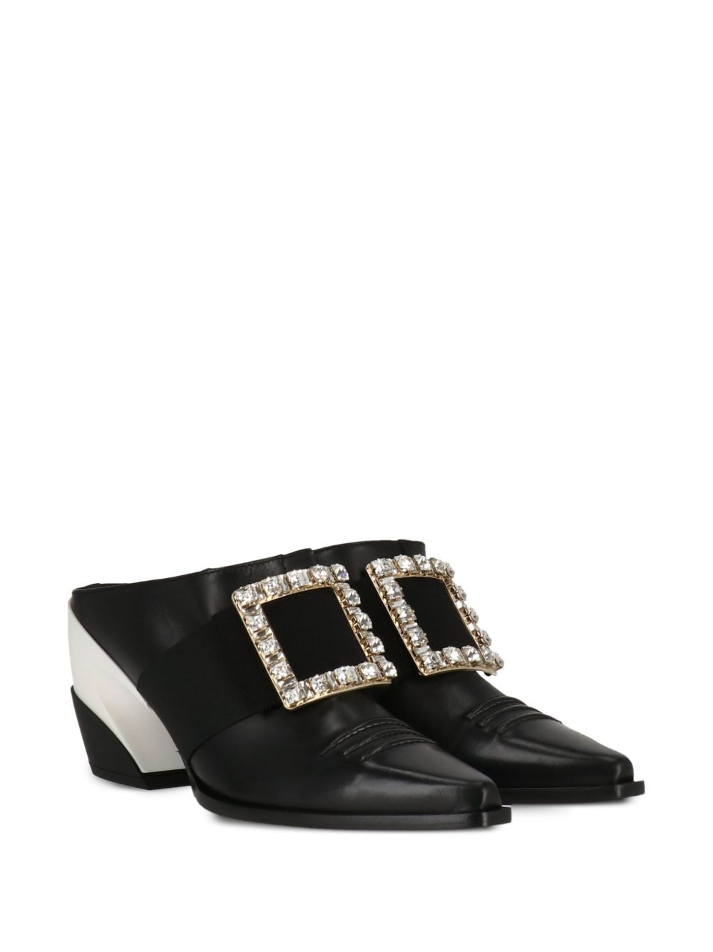 buckle-embellished pointed-toe mules - 2