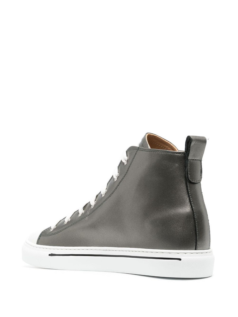 metallic leather high-top sneakers 3