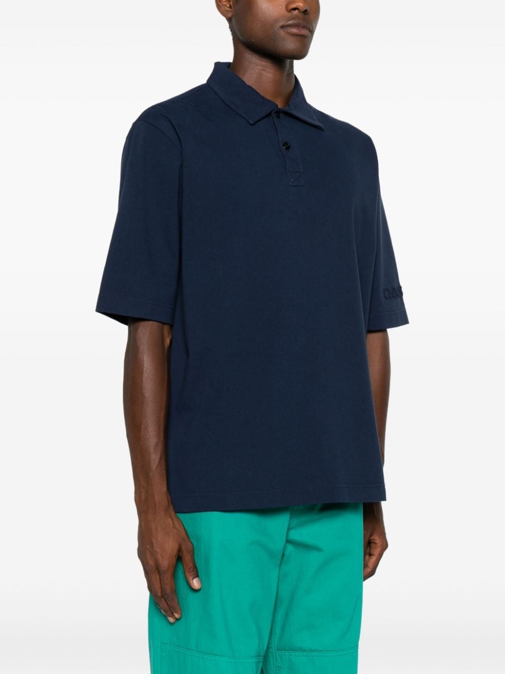 logo-patch polo shirt - 3