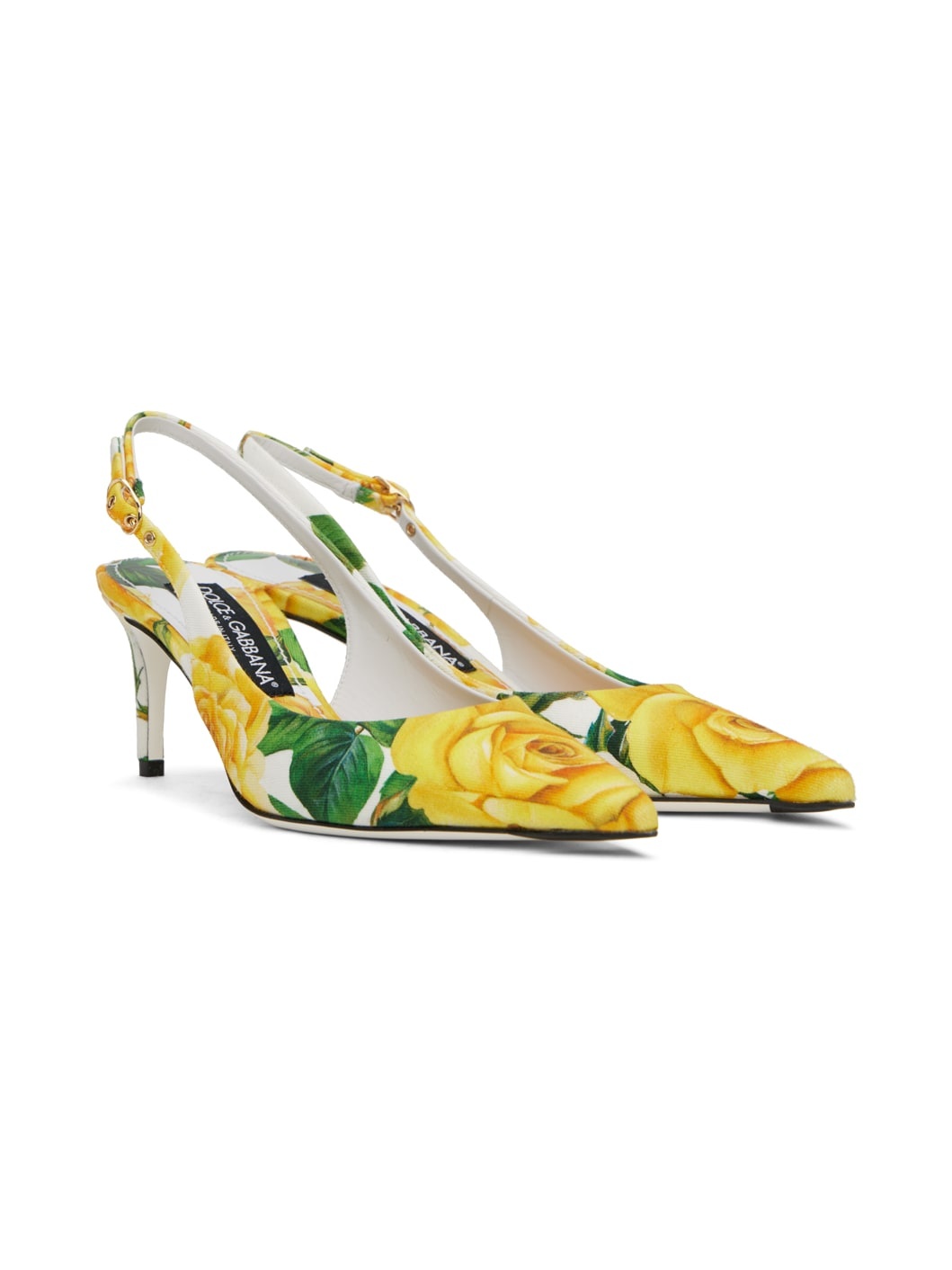 Yellow Slingback Heels - 4