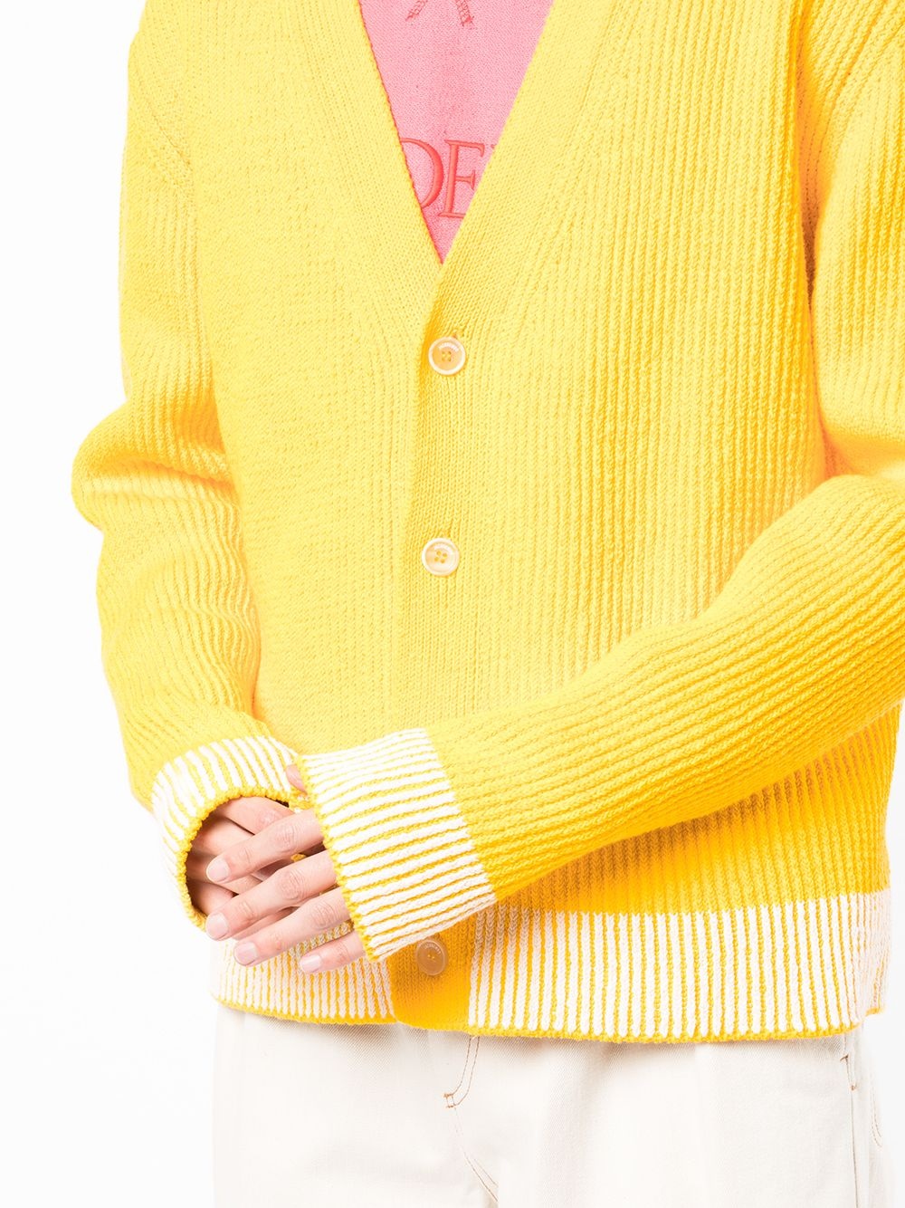 Le Cardigan Limone ribbed V-neck cardigan - 5