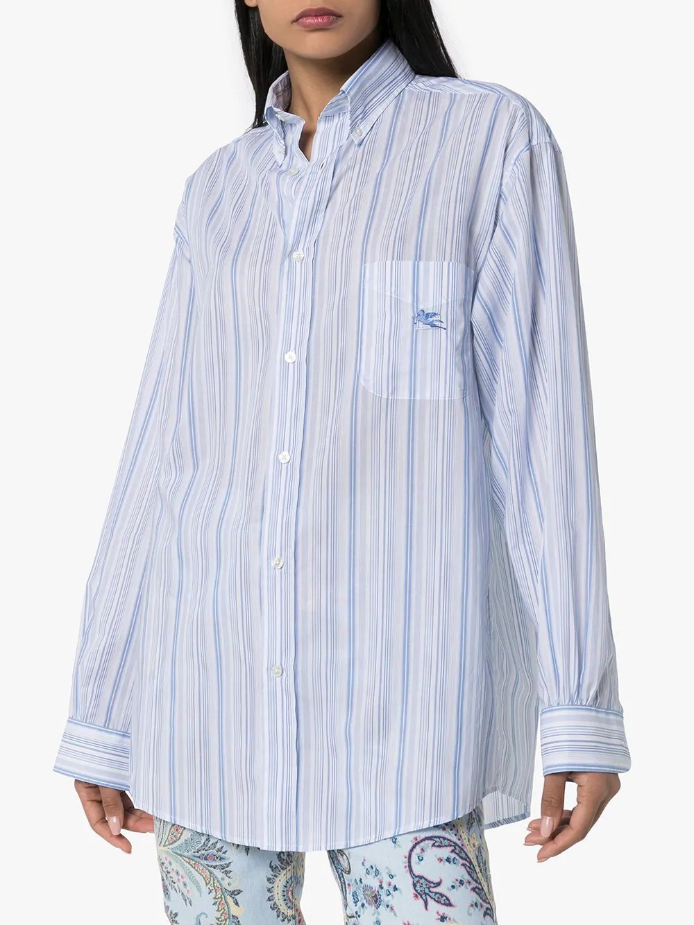 striped button-down shirt - 3