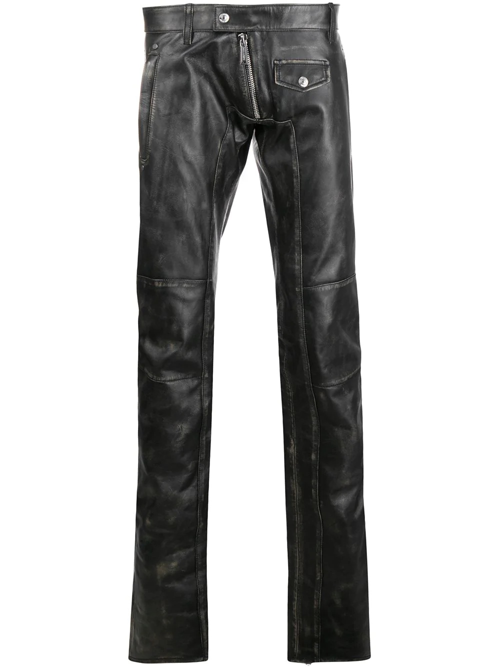 leather biker trousers - 1