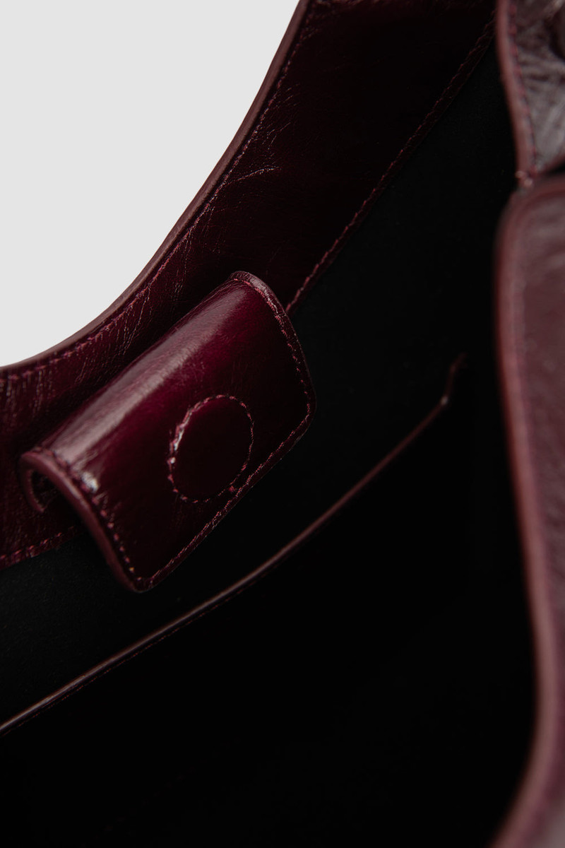 Amber Folio Grape Calf Leather Shoulder Bag 5
