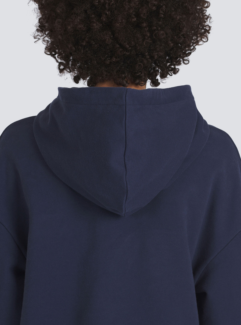 Eco-designed cotton sweatshirt with flocked Balmain logo 9