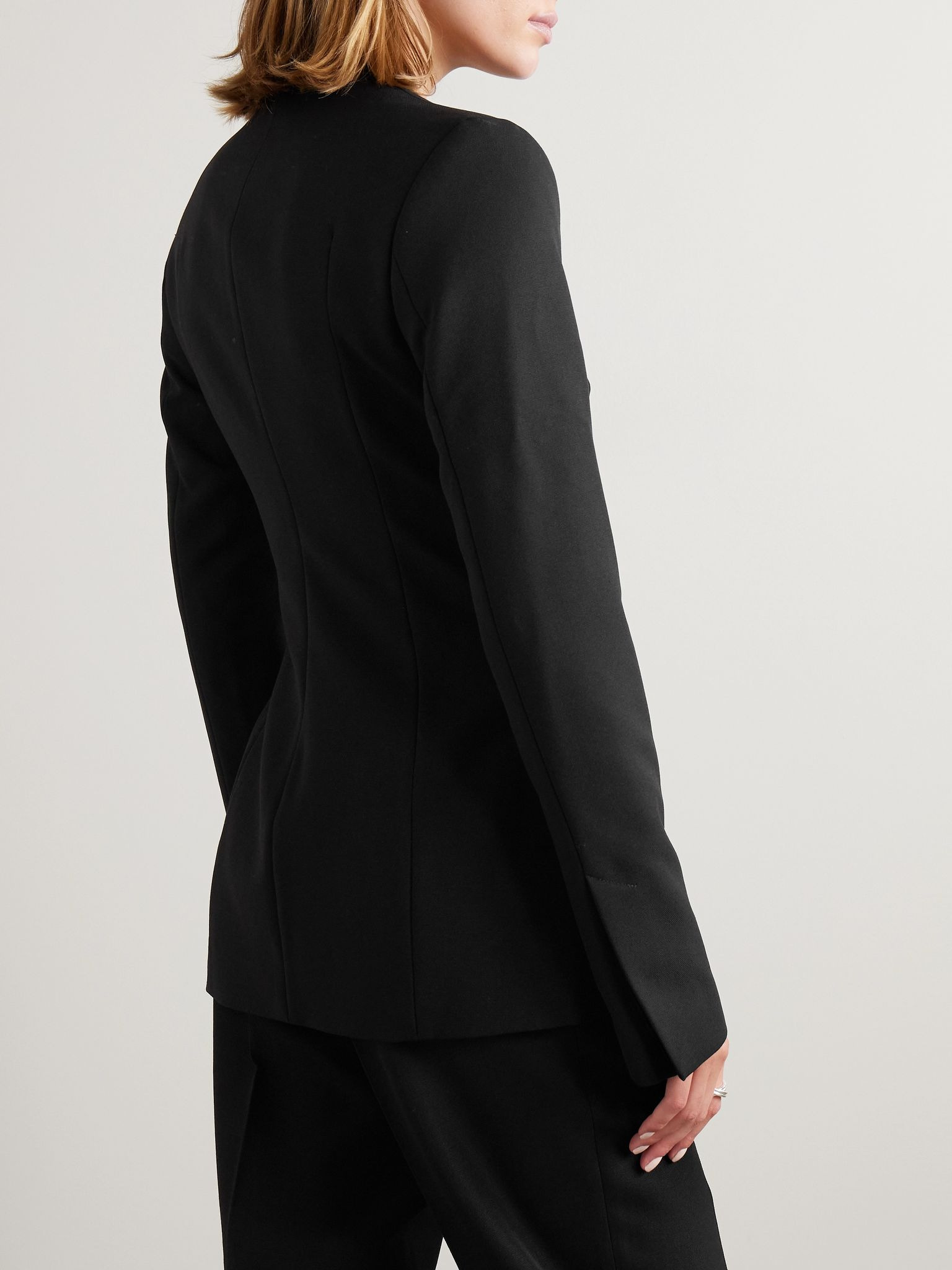 Wool-blend grain de poudre jacket Black - 4