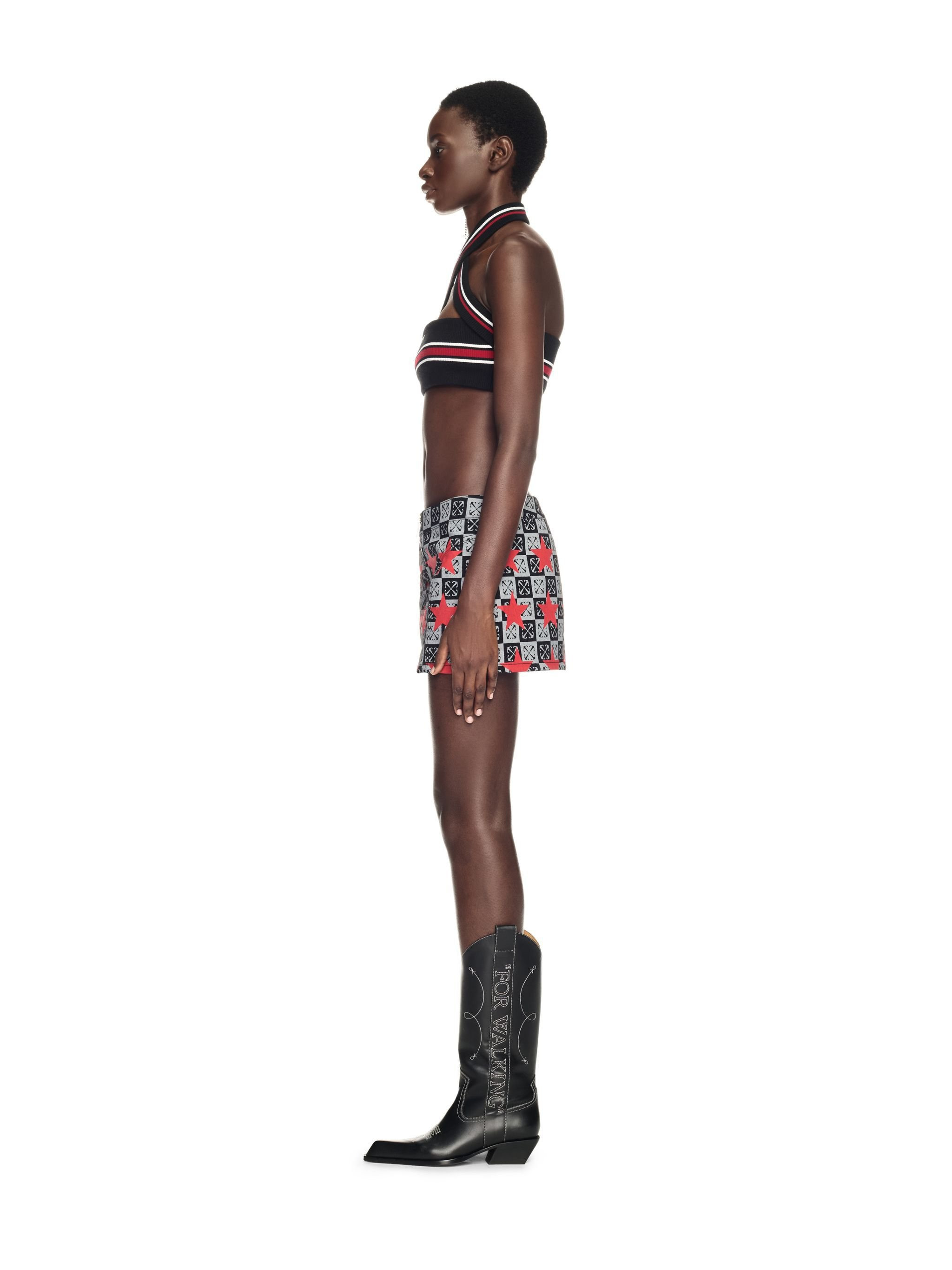 Printed Star Denim Skirt - 3