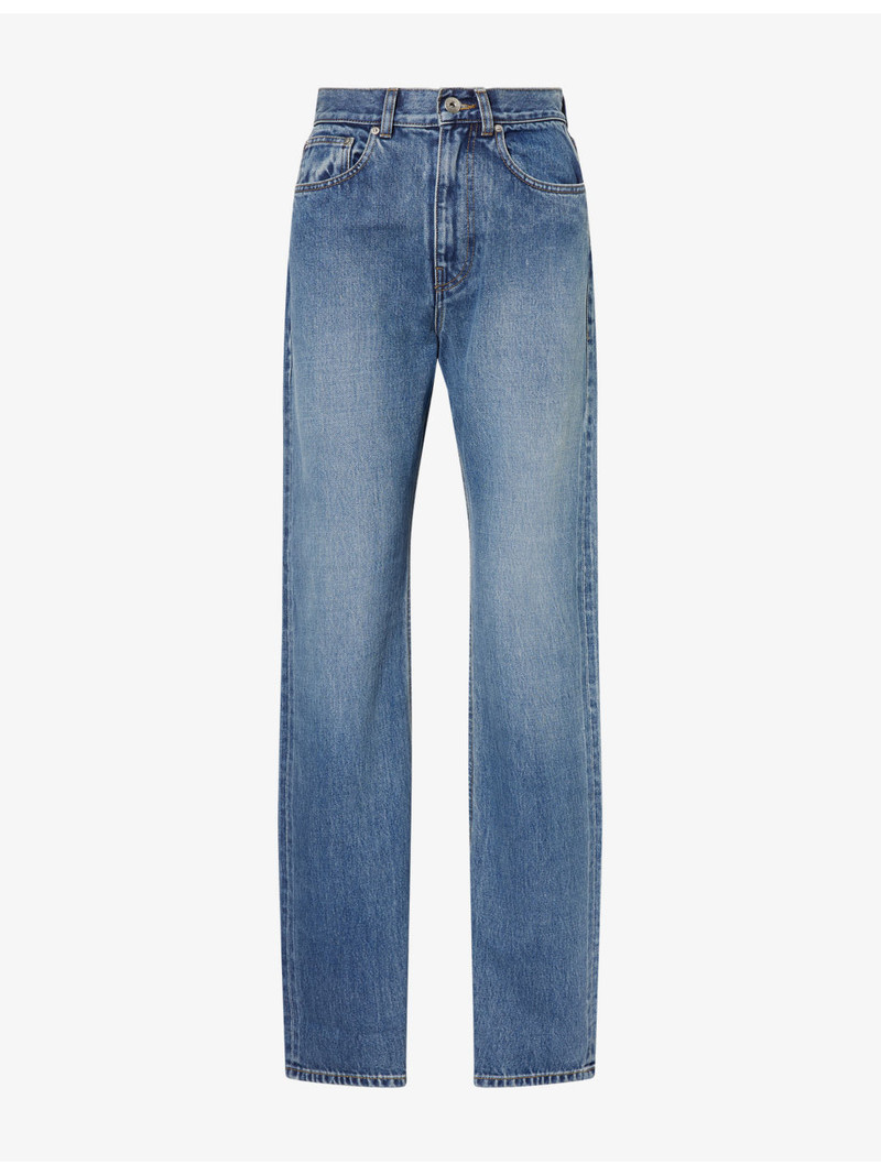 Straight-Leg Cotton Denim Jeans 1