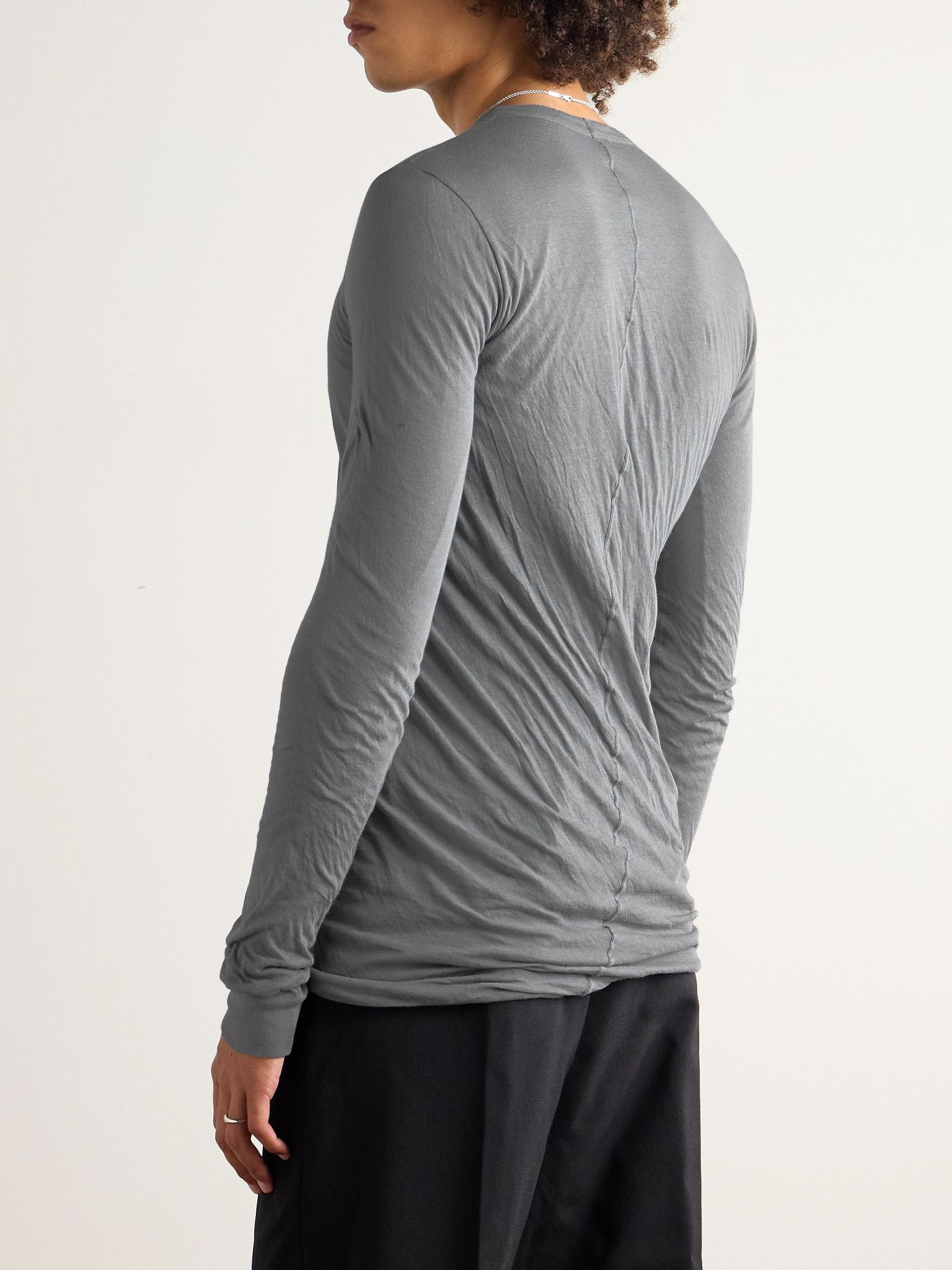Slim-Fit Unstable Organic Cotton-Jersey T-Shirt Gray - 3