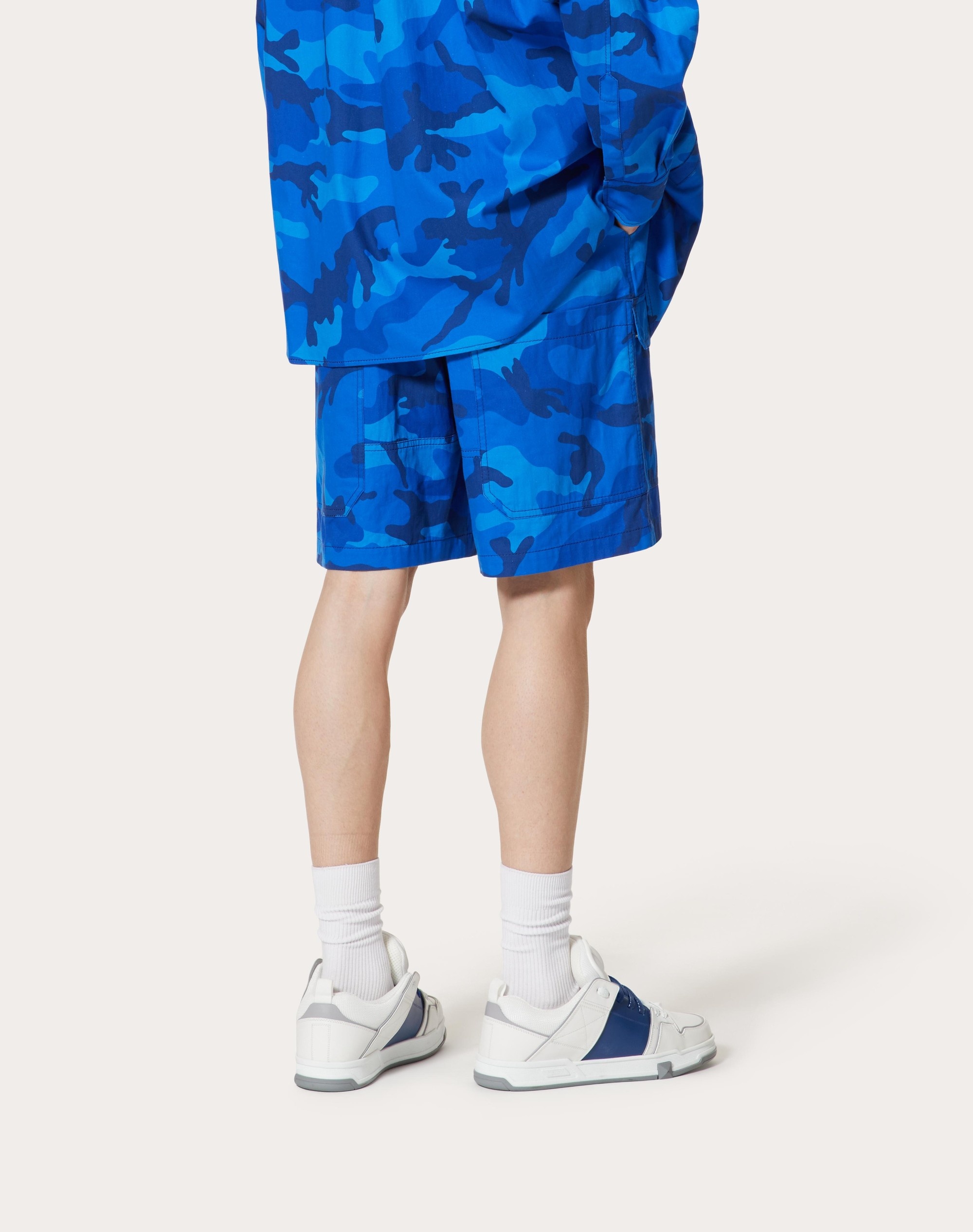 CAMOUFLAGE PRINT COTTON BERMUDA SHORTS - 4