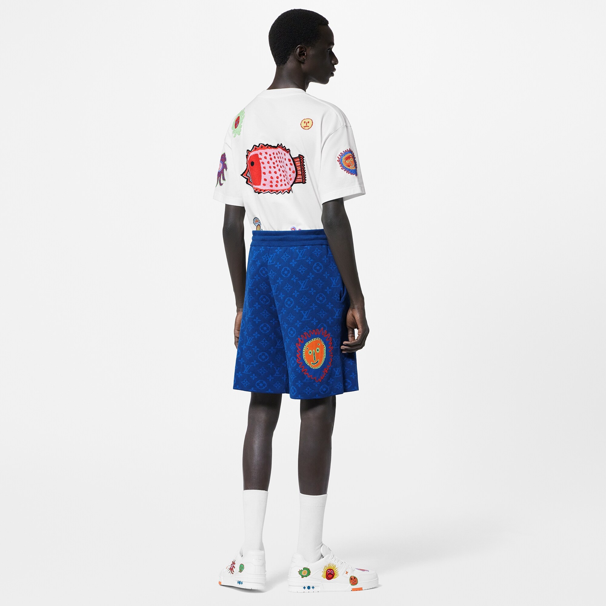 LV x YK Monogram Faces Knitted Shorts - 3