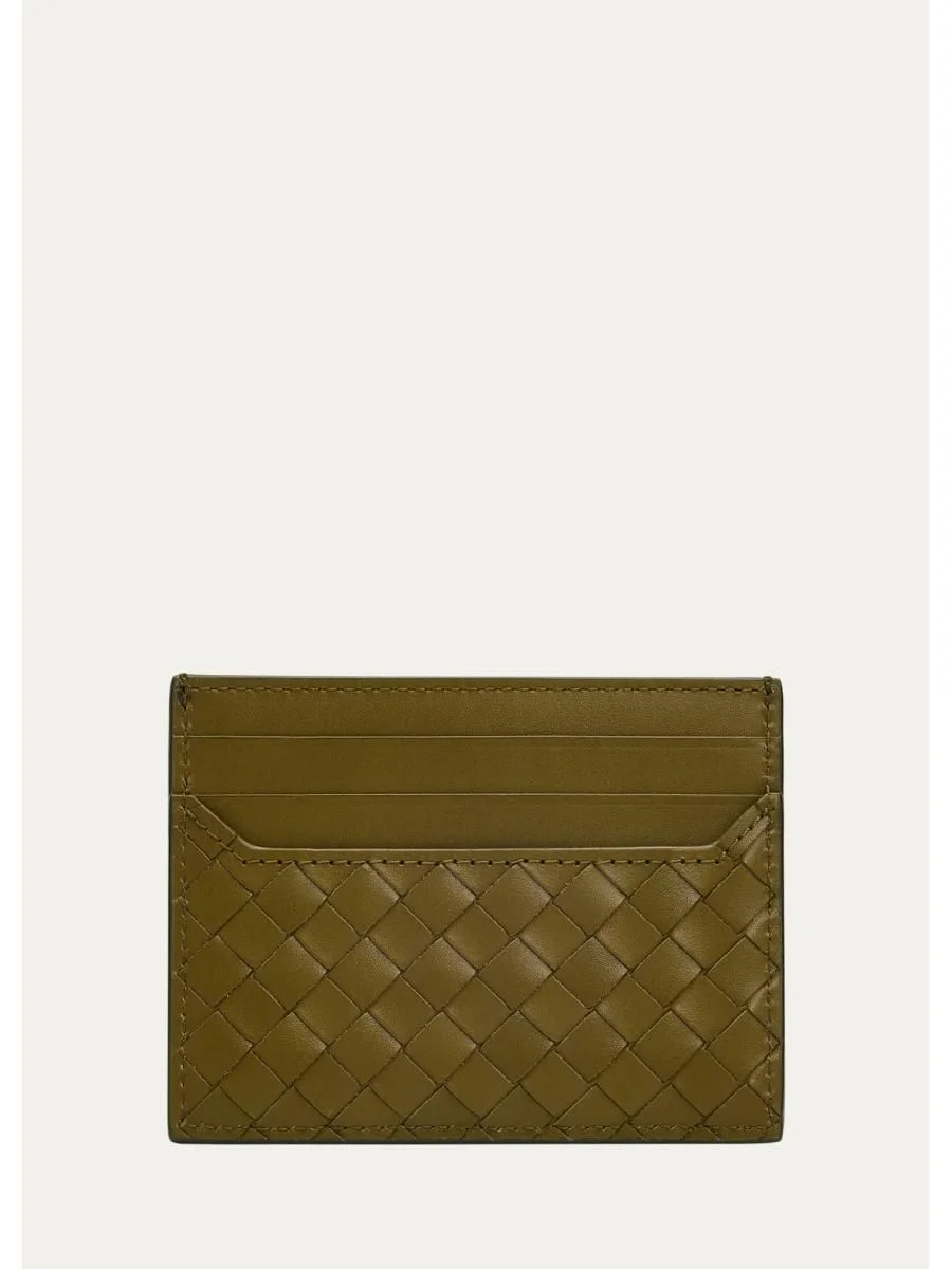 Men's Intrecciato Leather Card Holder - 1
