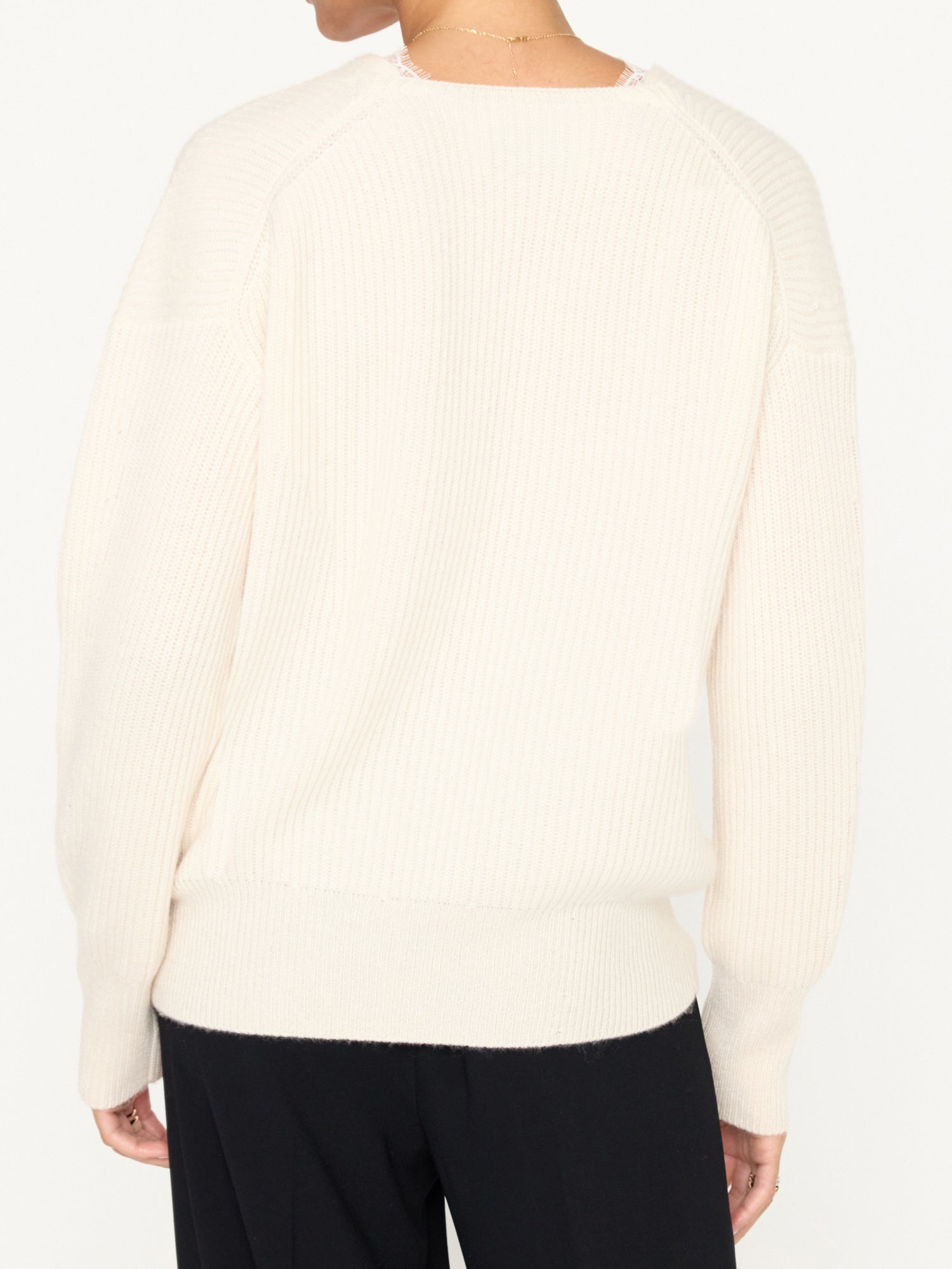 The Ava Lace V Neck Sweater - 6