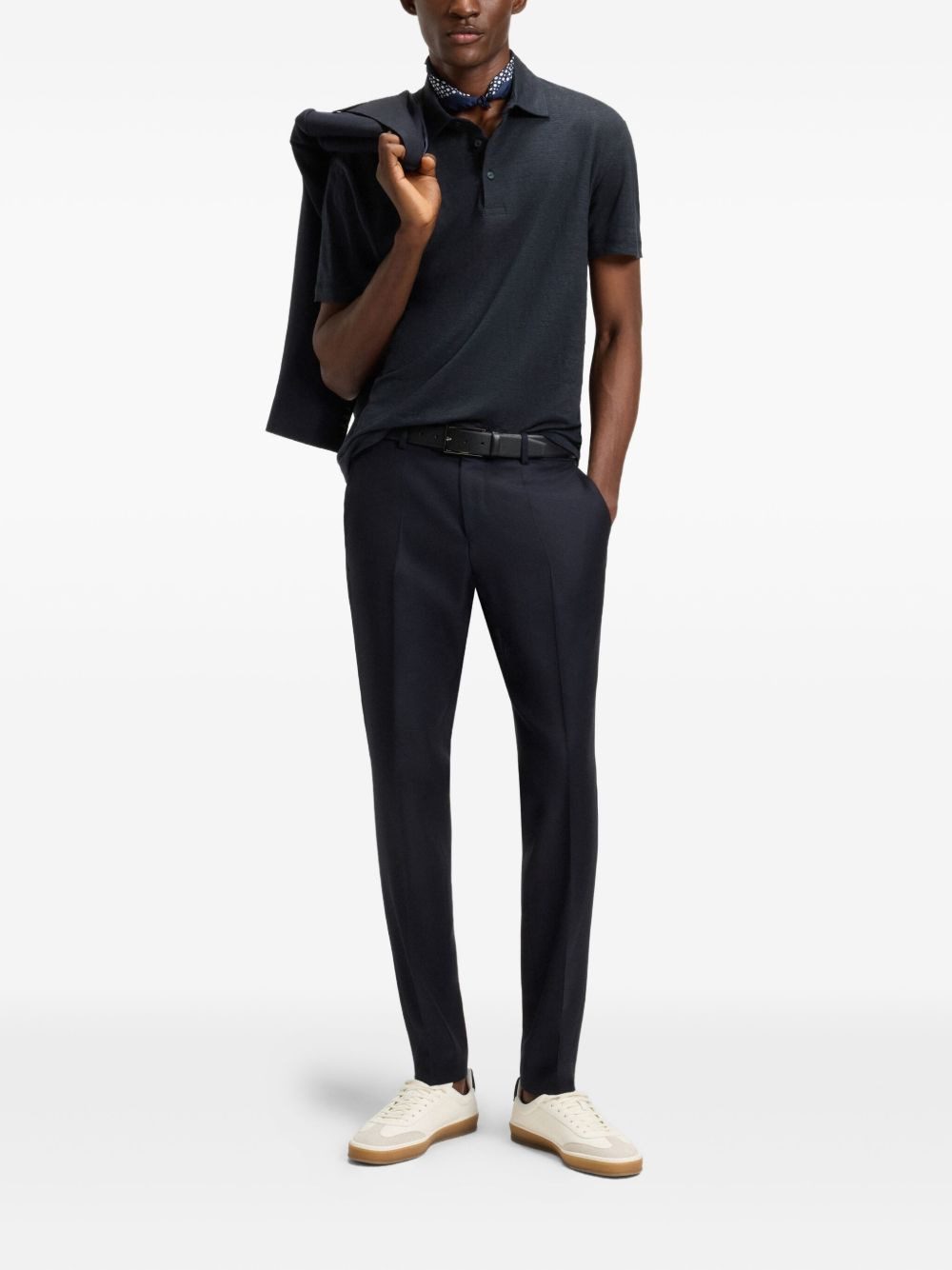 x David Beckham linen polo shirt - 2
