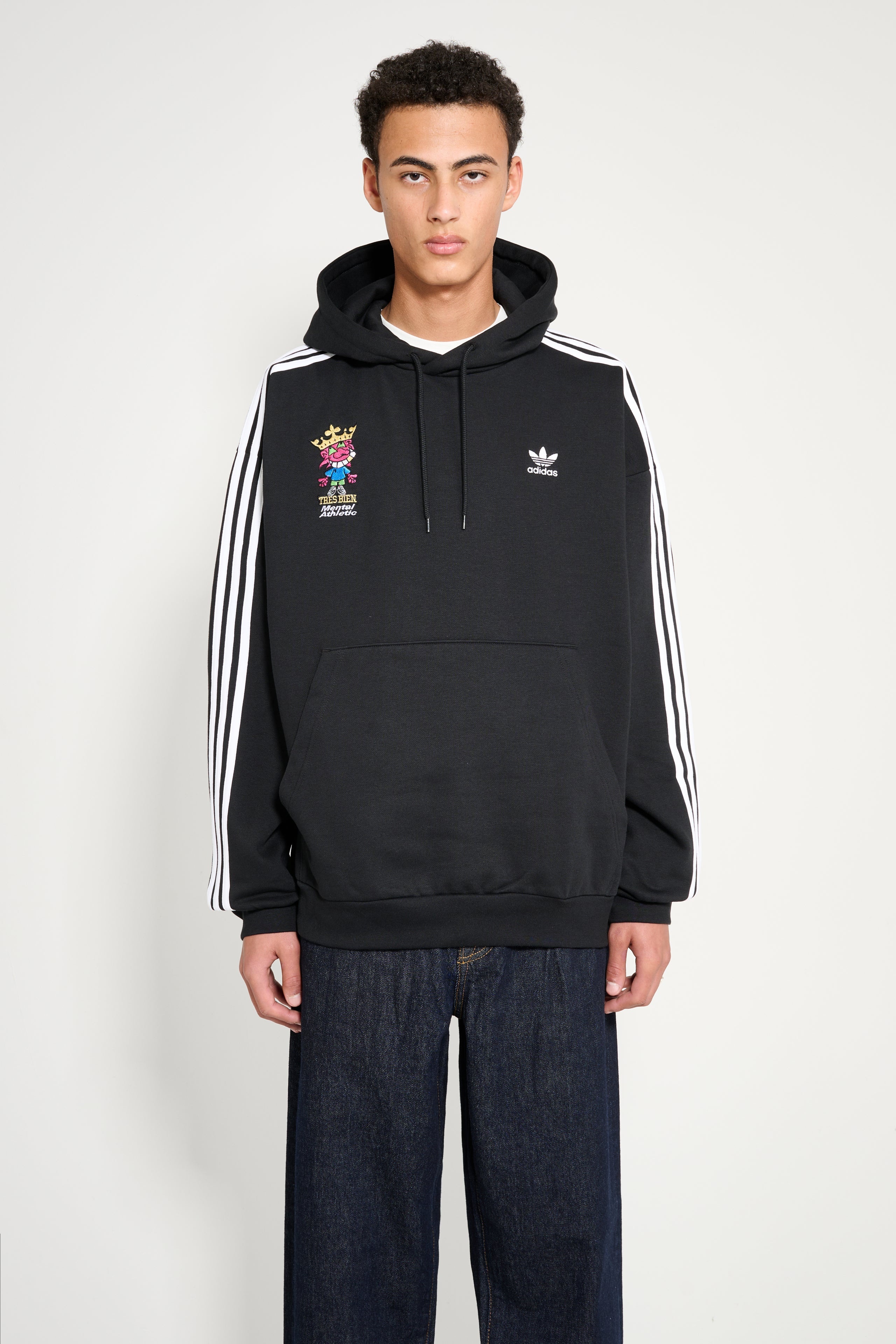 ADIDAS X TRÈS BIEN X MENTAL ATHLETIC ADICOLOR BAGGY FIT HOODIE BLACK - 2