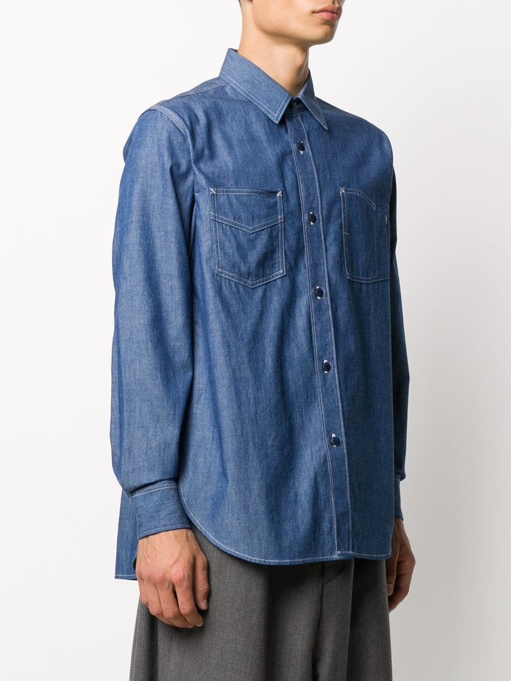 button denim shirt - 3