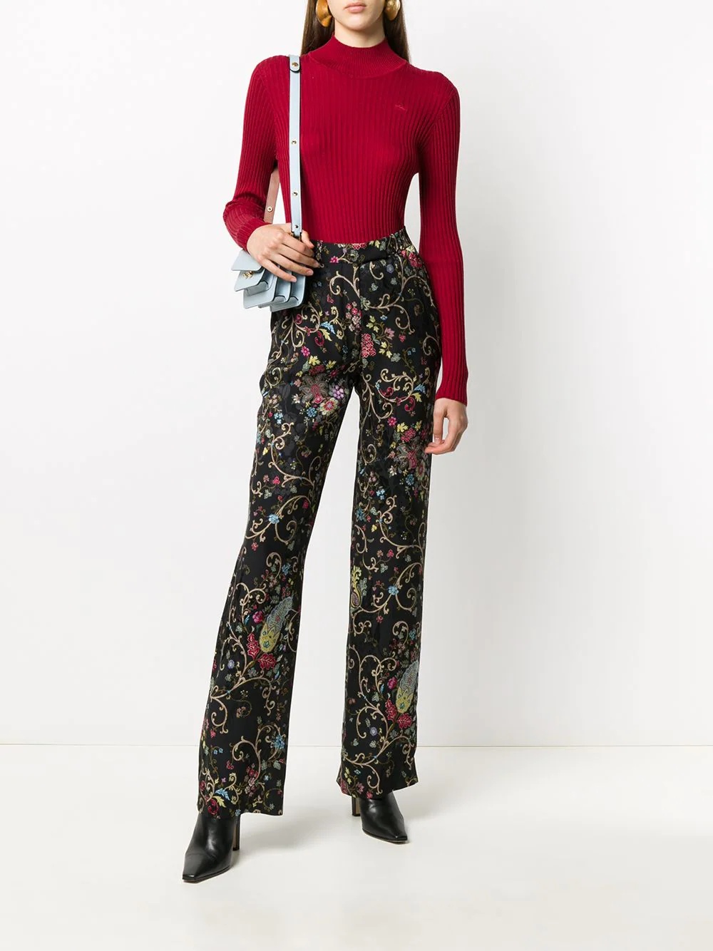 floral-print high-waist trousers - 2