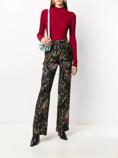 Etro floral-print high-waist trousers outlook