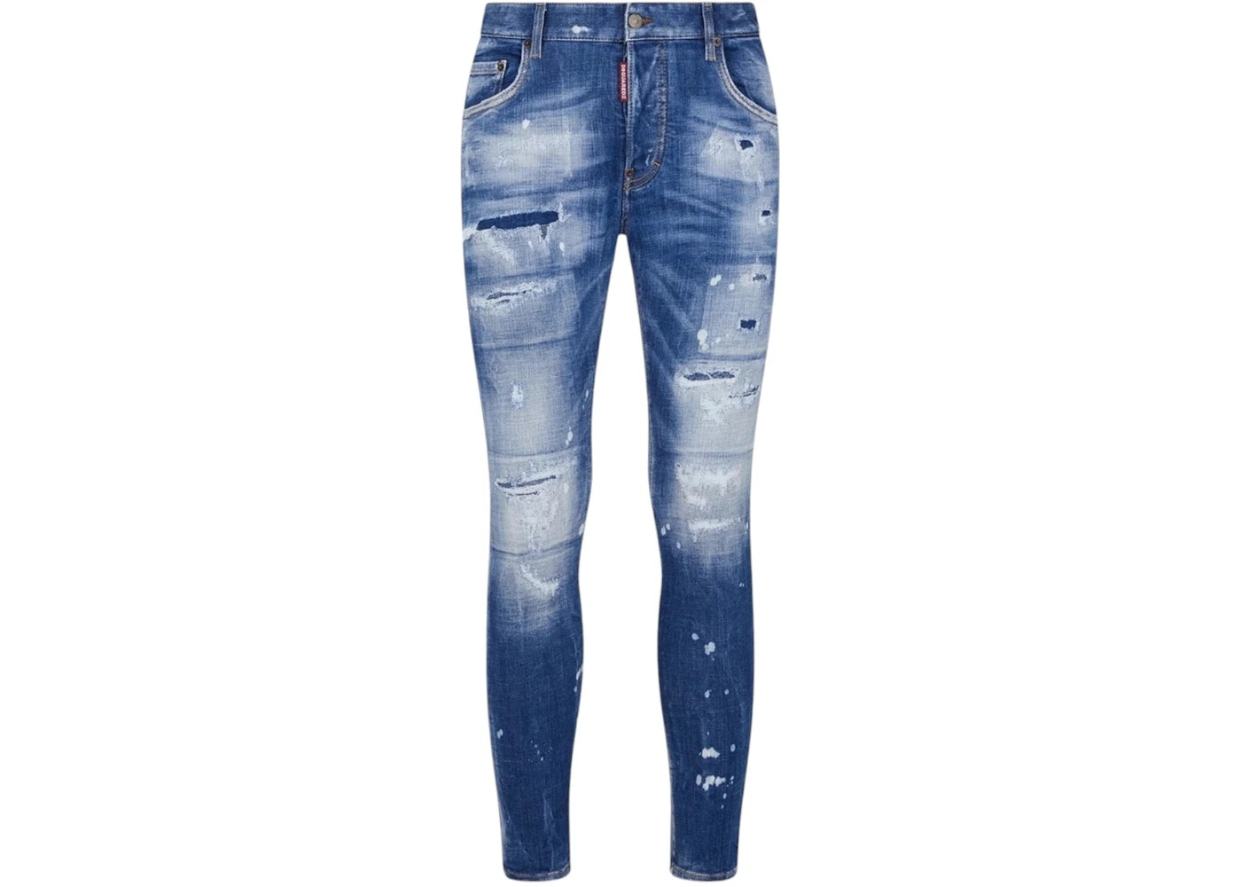 Dsquared2 Super Twinky Jean Faded Reinforced Ripped Jeans Blue - 1