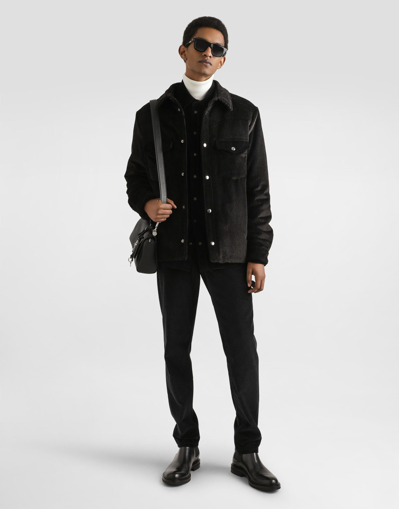 Dolce & Gabbana Padded and quilted velvet shirt jacket outlook