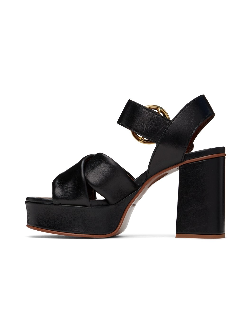 Black Lyna Platform Heeled Sandals - 3