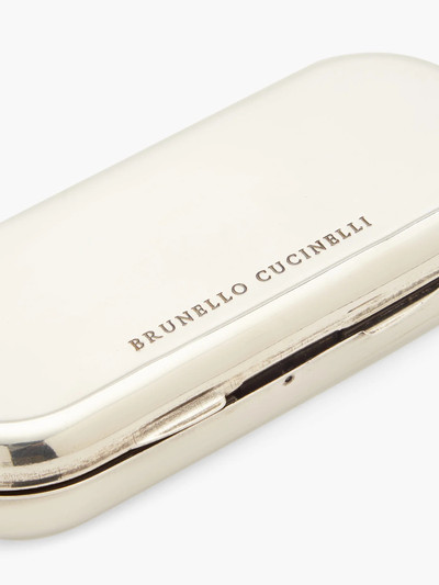 Brunello Cucinelli Logo-engraved metal sunglasses case outlook