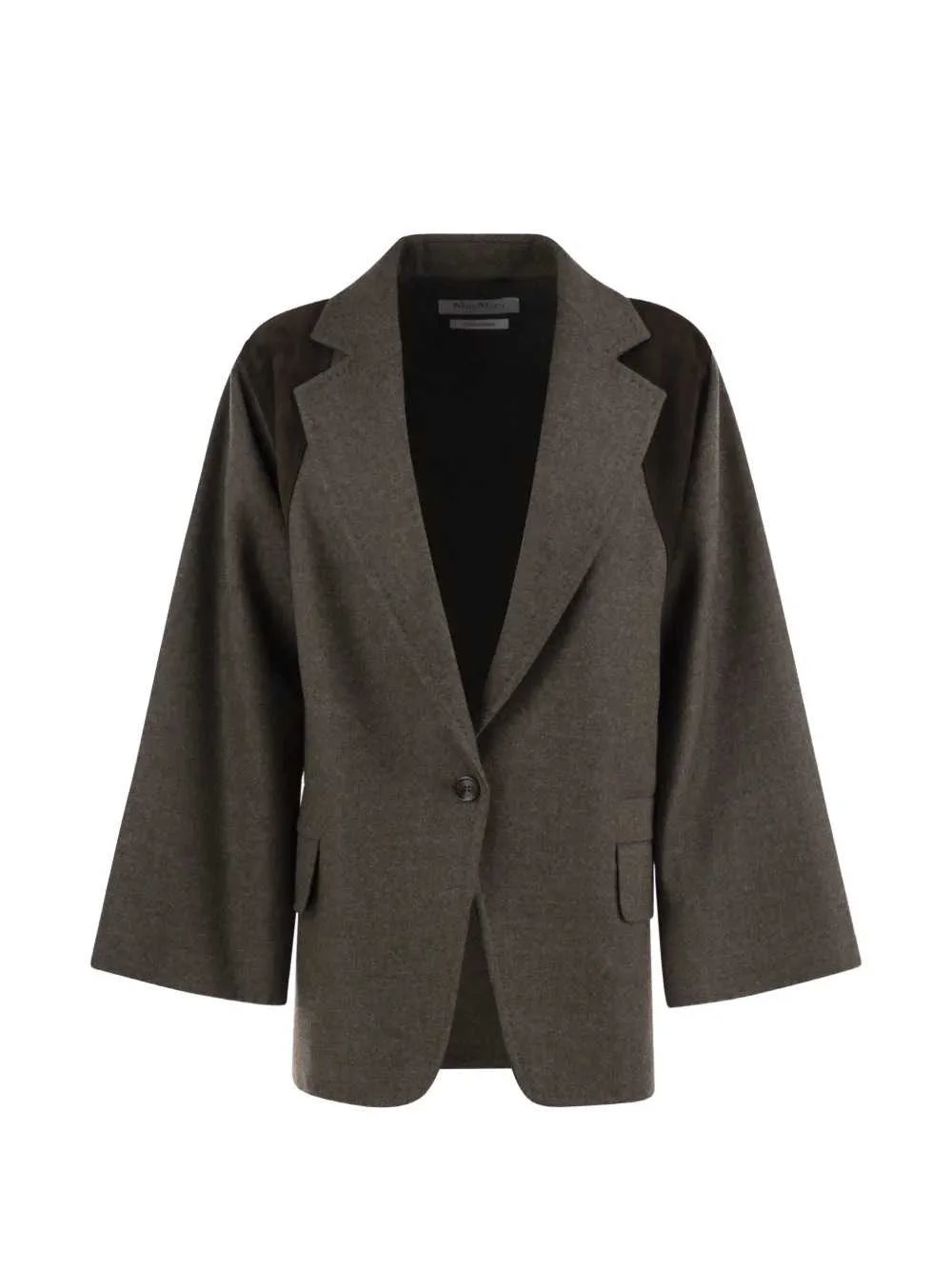Max Mara Women Fenice Blazer In Virgin Wool With Leather Inserts - 1