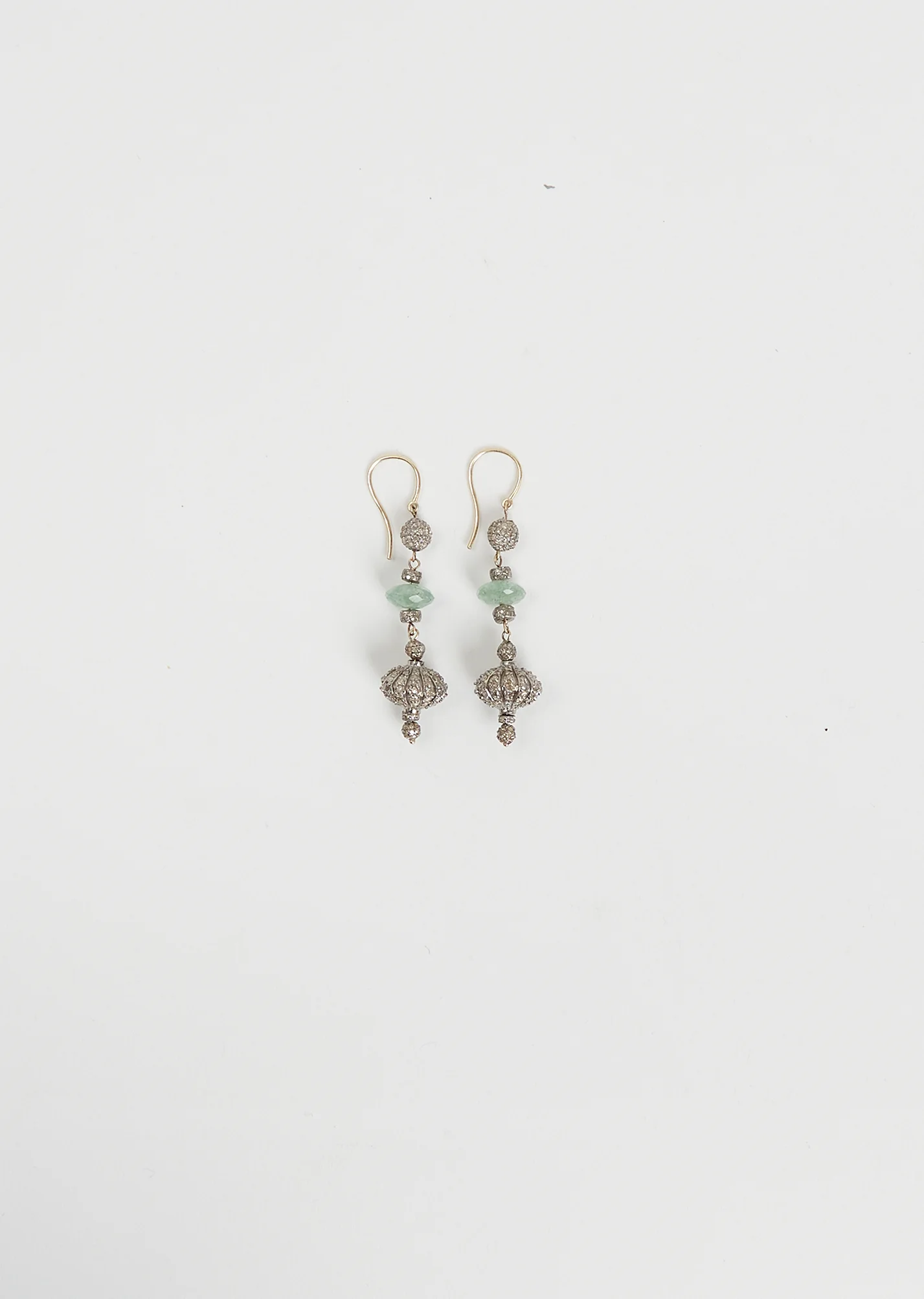 Globetrotter Green Strawberry Quartz Diamond Earring - 1